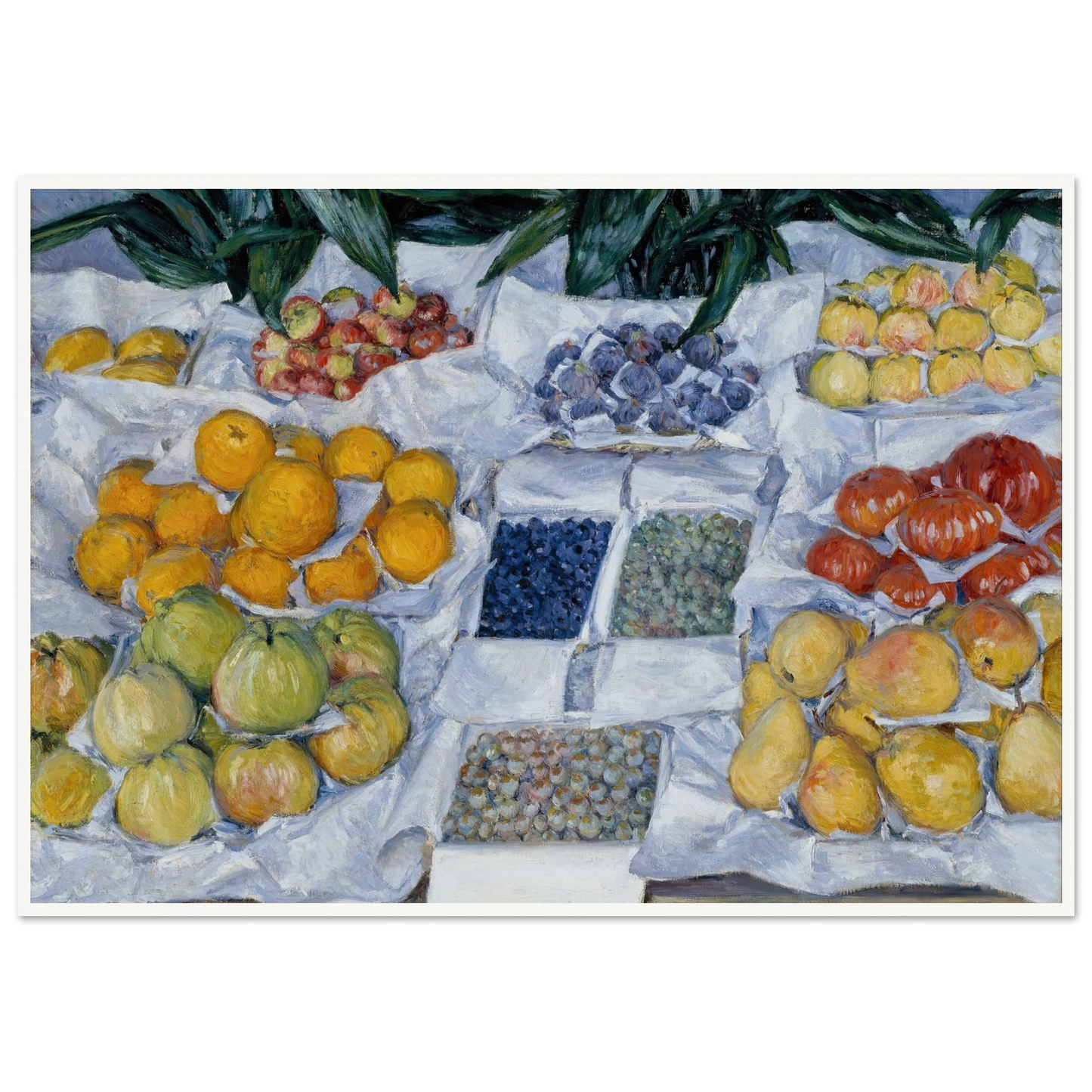 Fruit Displayed on a Stand (circa 1881) Art Print | Gustave Caillebotte - Framed Poster - 30x40 cm / 12x16″ - Black frame