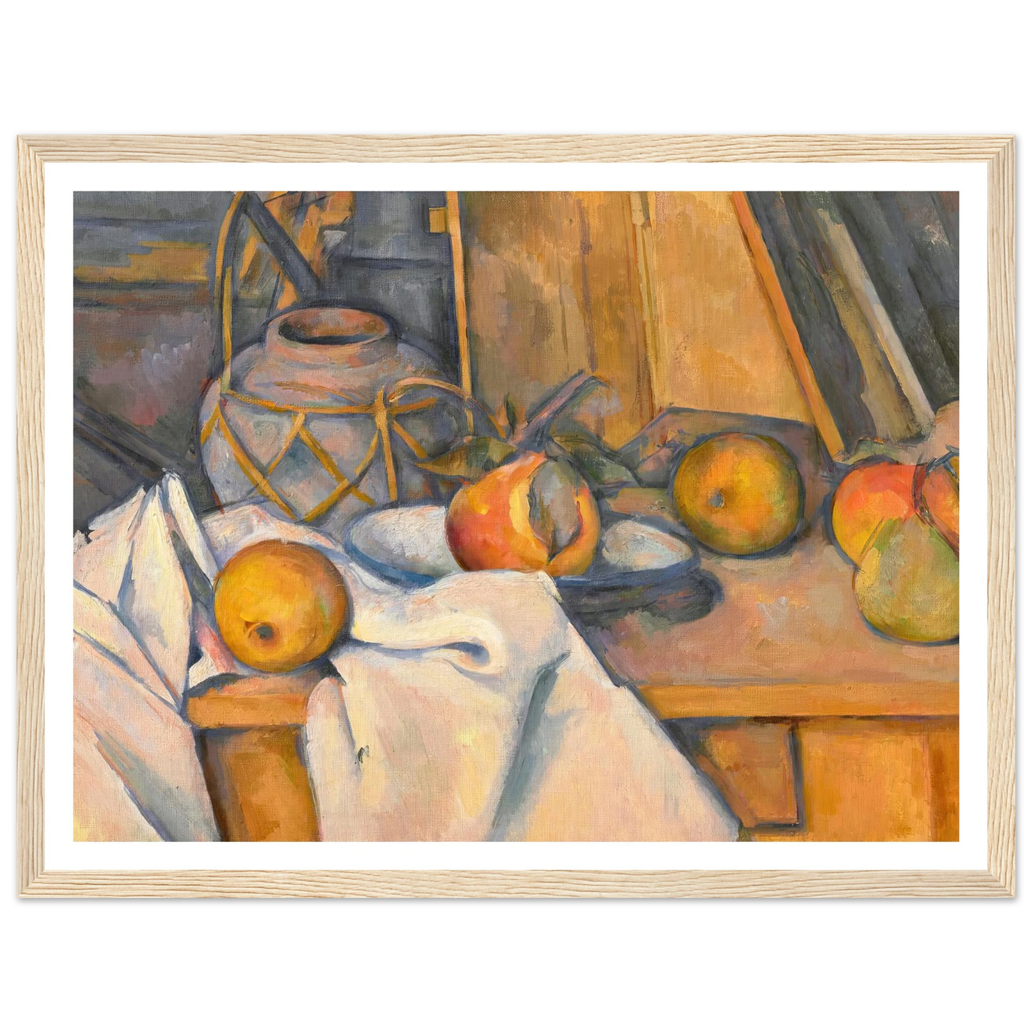 Fruits et pot de gingembre (1890-1893) Art Print | Paul Cezanne - Framed Poster - 30x40 cm / 12x16″ - Black frame