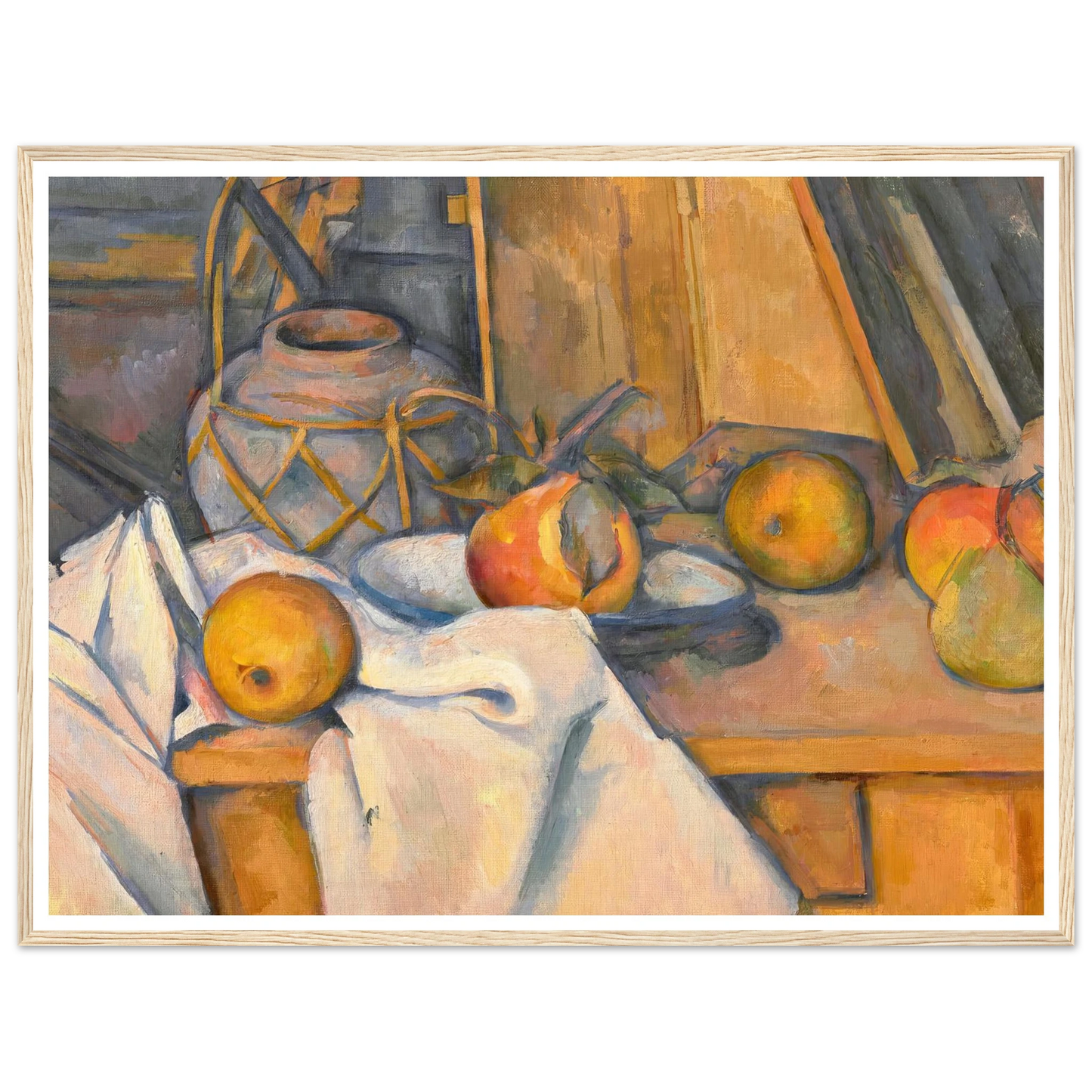 Fruits et pot de gingembre (1890-1893) Art Print | Paul Cezanne - Framed Poster - 30x40 cm / 12x16″ - Black frame