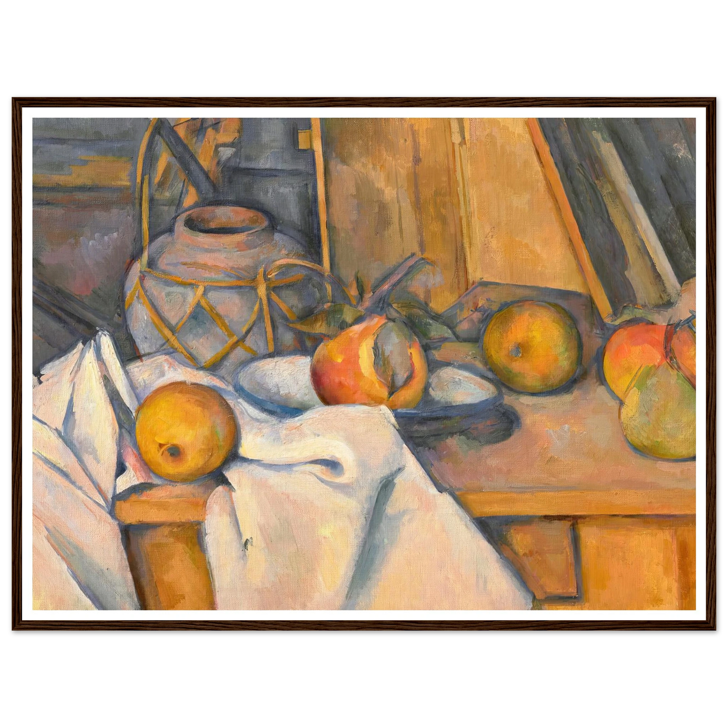 Fruits et pot de gingembre (1890-1893) Art Print | Paul Cezanne - Framed Poster - 30x40 cm / 12x16″ - Black frame