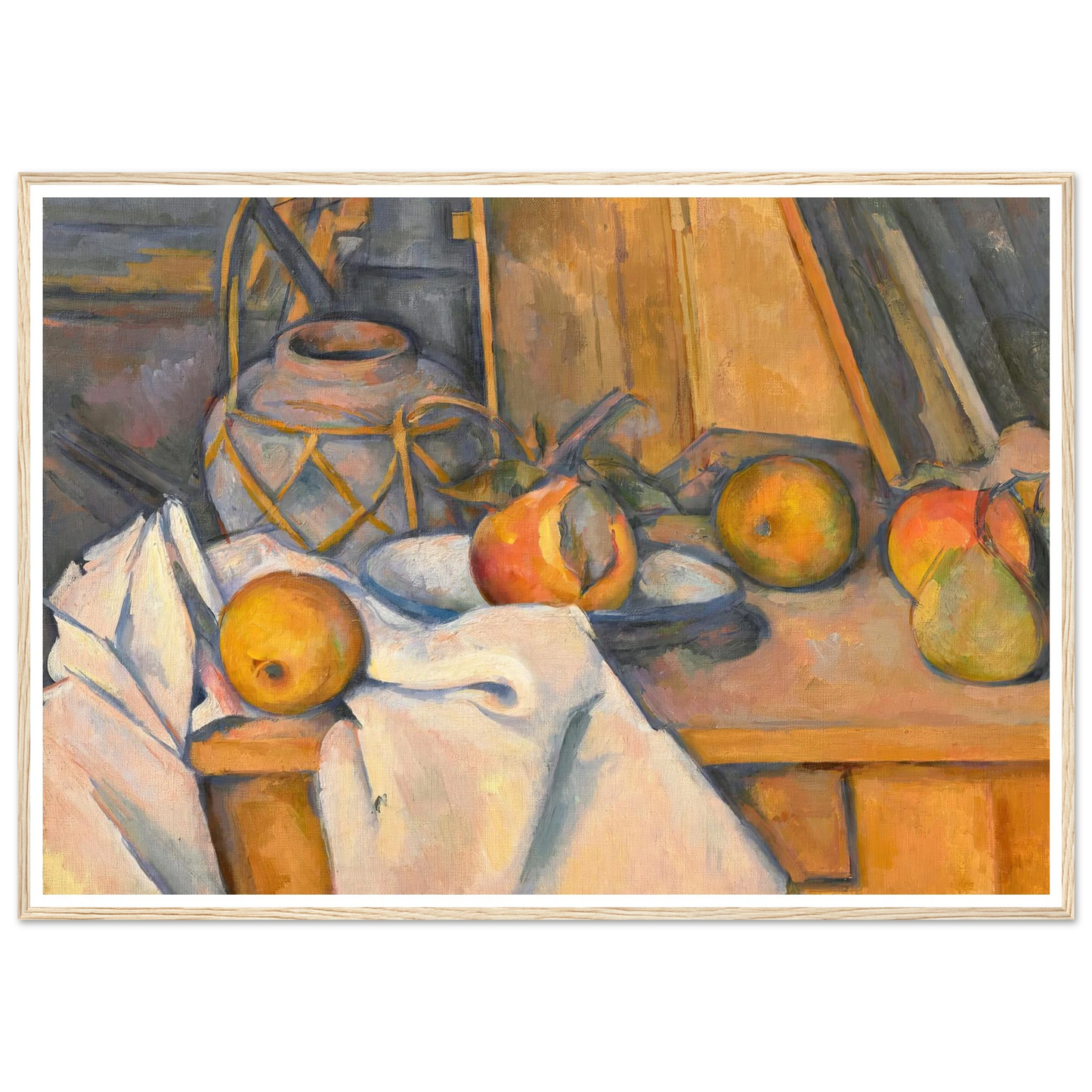 Fruits et pot de gingembre (1890-1893) Art Print | Paul Cezanne - Framed Poster - 30x40 cm / 12x16″ - Black frame