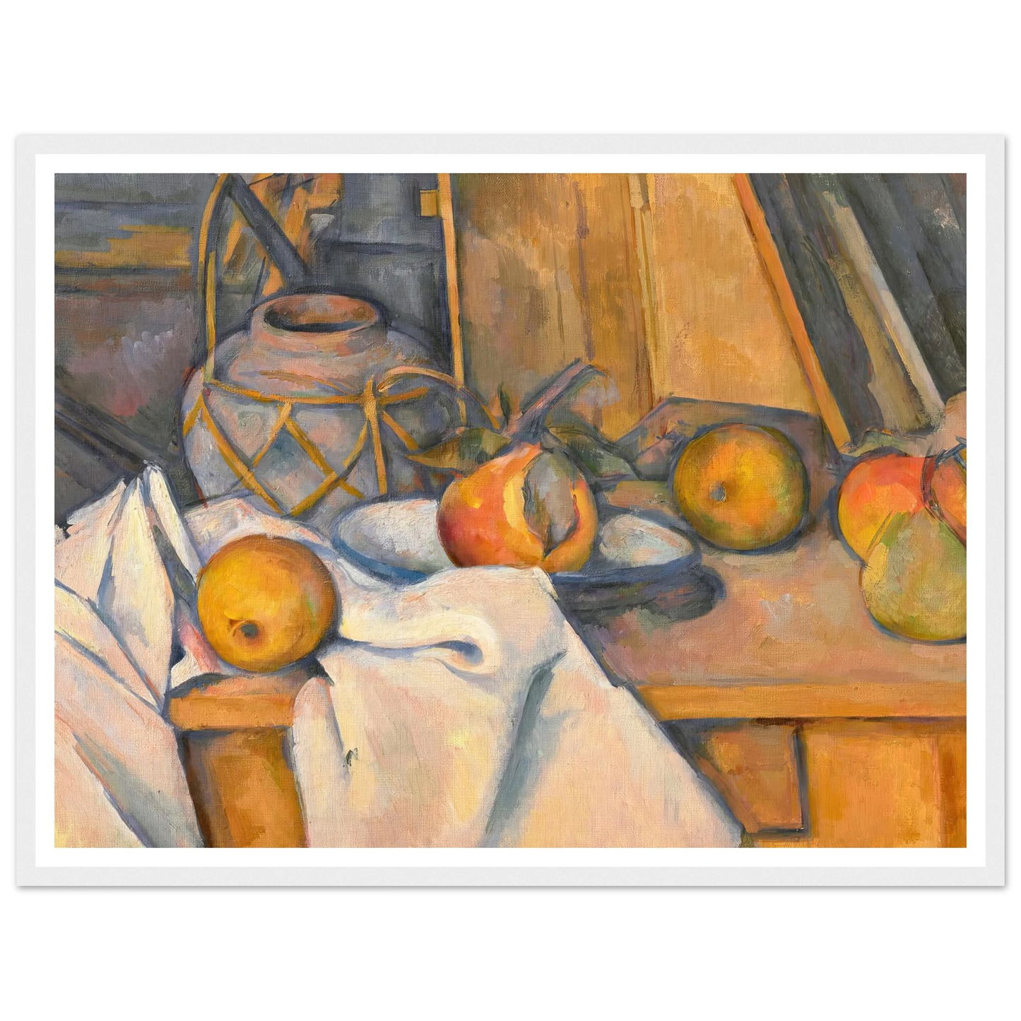 Fruits et pot de gingembre (1890-1893) Art Print | Paul Cezanne - Framed Poster - 30x40 cm / 12x16″ - Black frame