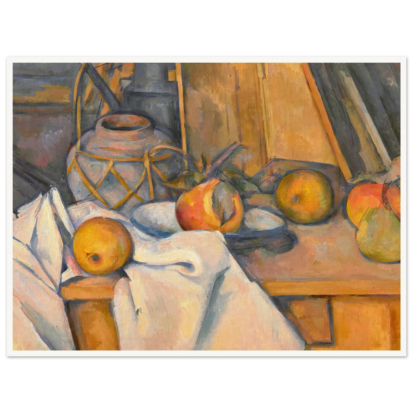 Fruits et pot de gingembre (1890-1893) Art Print | Paul Cezanne - Framed Poster - 30x40 cm / 12x16″ - Black frame