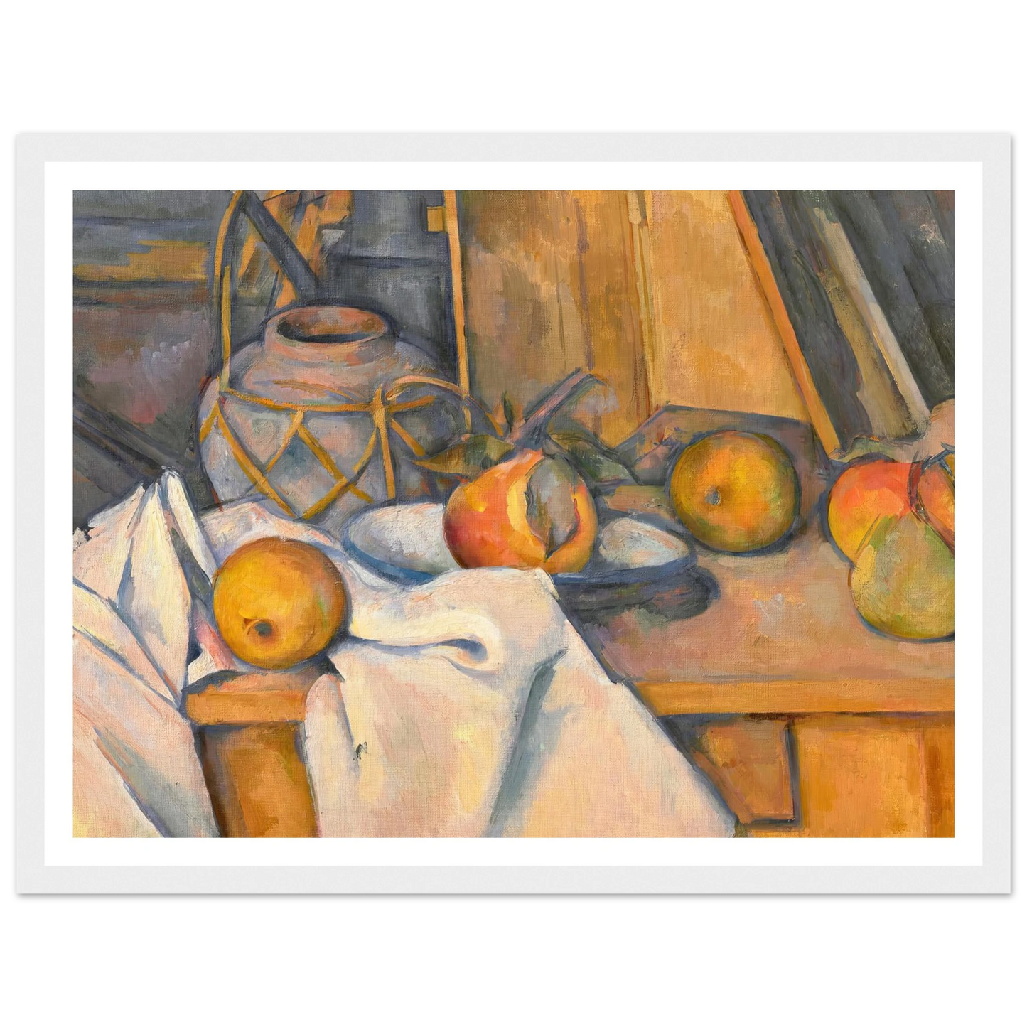 Fruits et pot de gingembre (1890-1893) Art Print | Paul Cezanne - Framed Poster - 30x40 cm / 12x16″ - Black frame