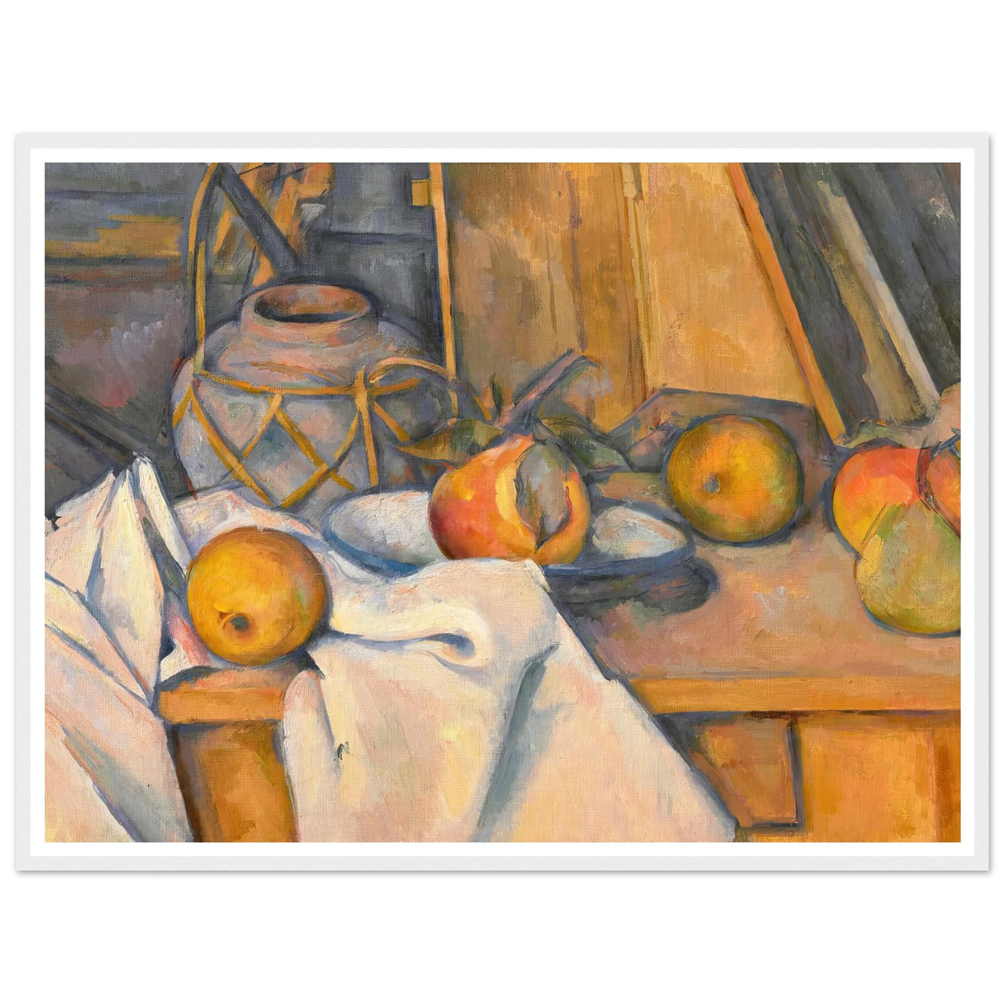 Fruits et pot de gingembre (1890-1893) Art Print | Paul Cezanne - Framed Poster - 30x40 cm / 12x16″ - Black frame