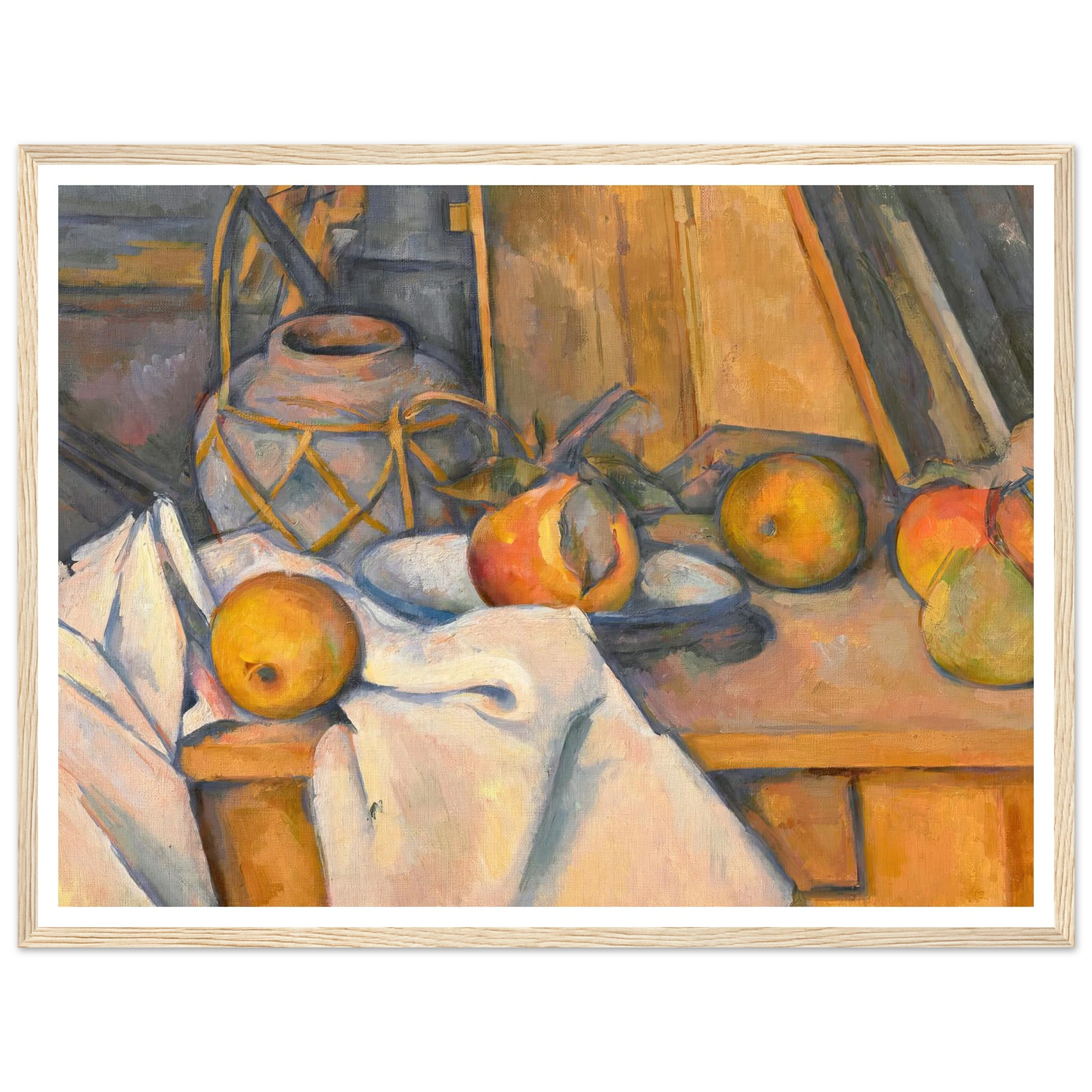 Fruits et pot de gingembre (1890-1893) Art Print | Paul Cezanne - Framed Poster - 30x40 cm / 12x16″ - Black frame