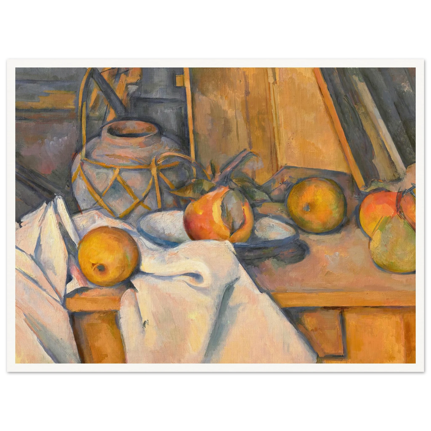 Fruits et pot de gingembre (1890-1893) Art Print | Paul Cezanne - Framed Poster - 30x40 cm / 12x16″ - Black frame