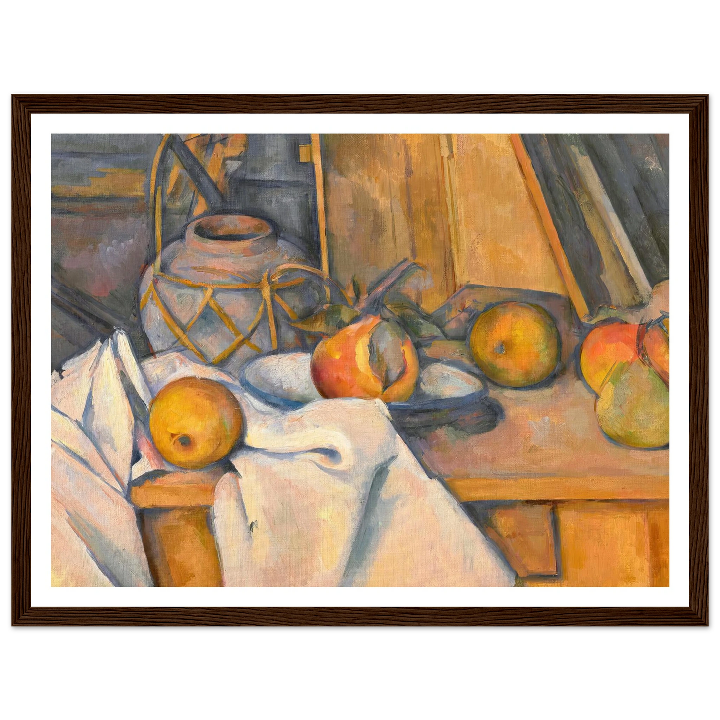Fruits et pot de gingembre (1890-1893) Art Print | Paul Cezanne - Framed Poster - 30x40 cm / 12x16″ - Black frame