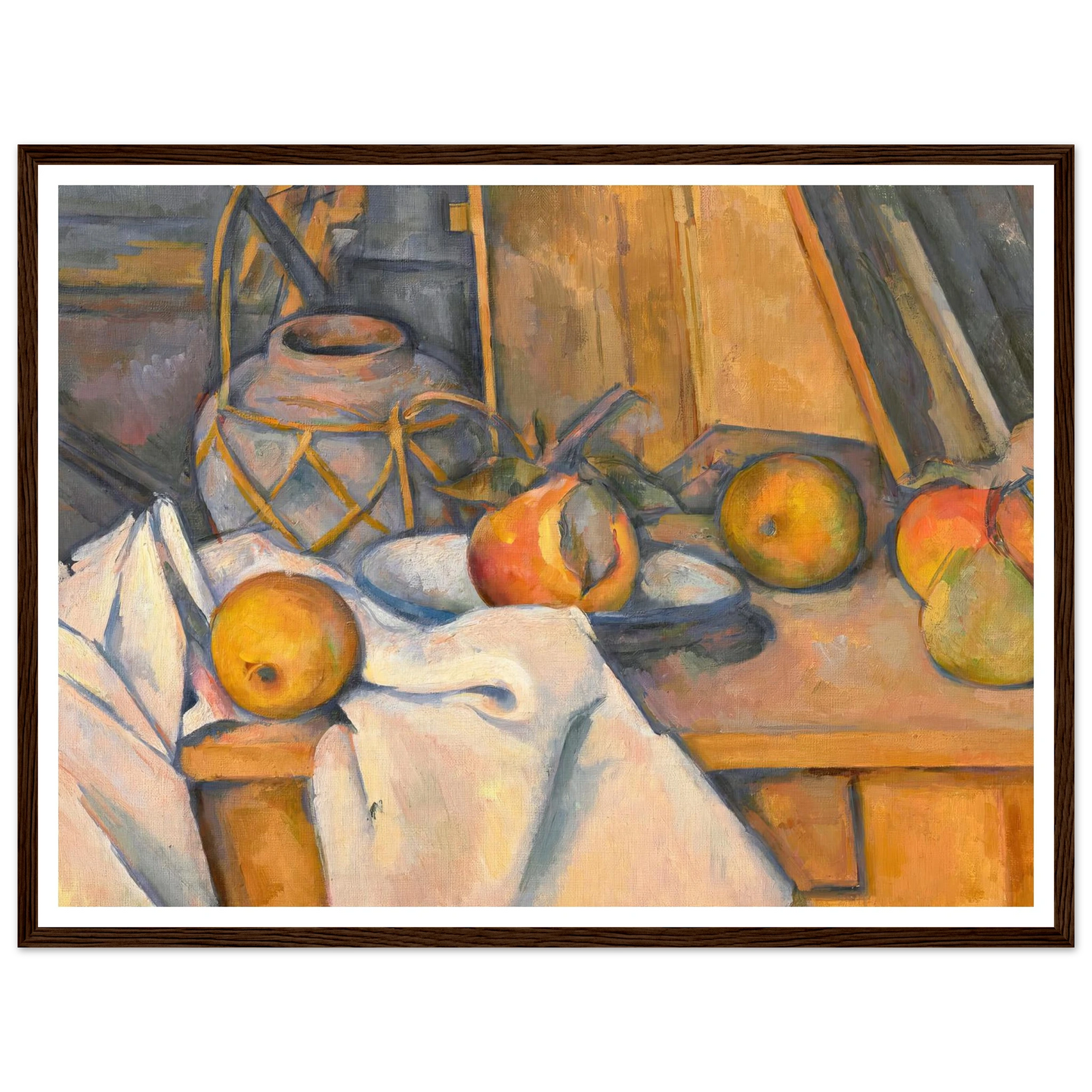 Fruits et pot de gingembre (1890-1893) Art Print | Paul Cezanne - Framed Poster - 30x40 cm / 12x16″ - Black frame