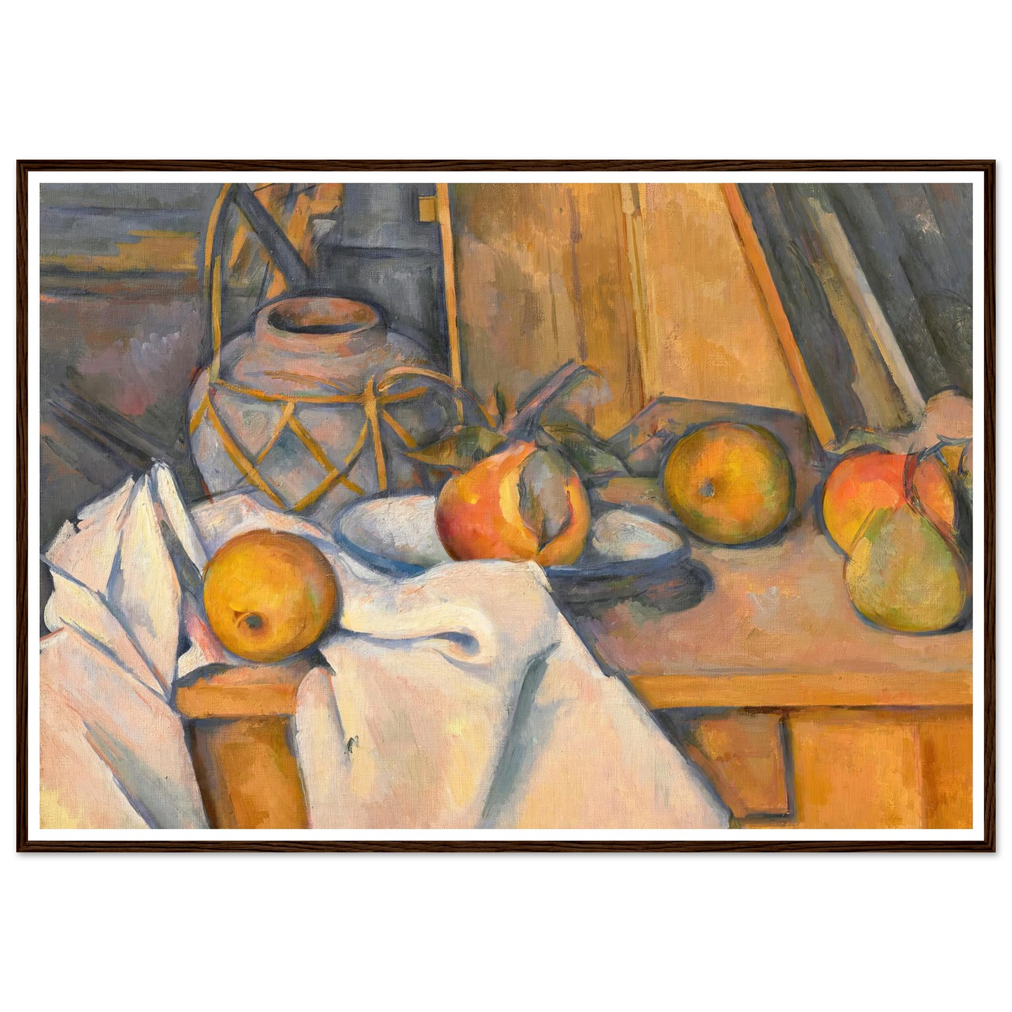 Fruits et pot de gingembre (1890-1893) Art Print | Paul Cezanne - Framed Poster - 30x40 cm / 12x16″ - Black frame