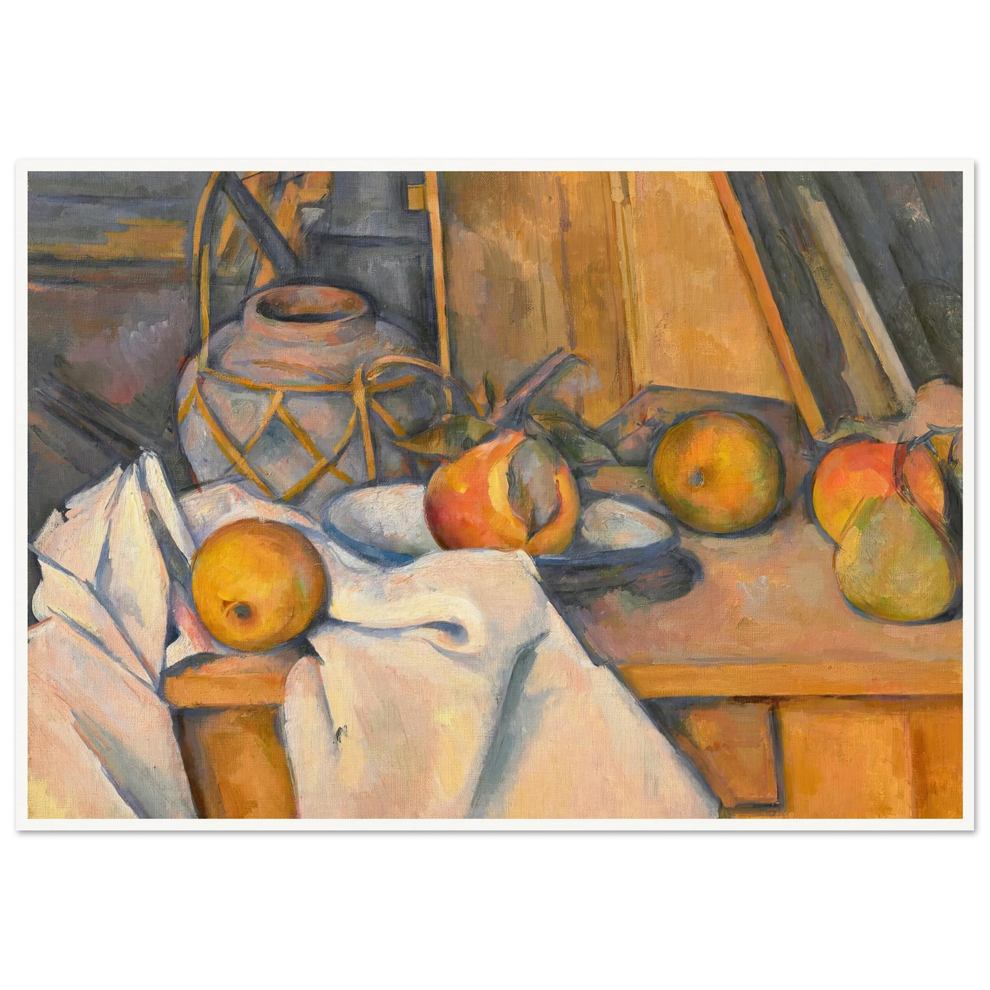 Fruits et pot de gingembre (1890-1893) Art Print | Paul Cezanne - Framed Poster - 30x40 cm / 12x16″ - Black frame