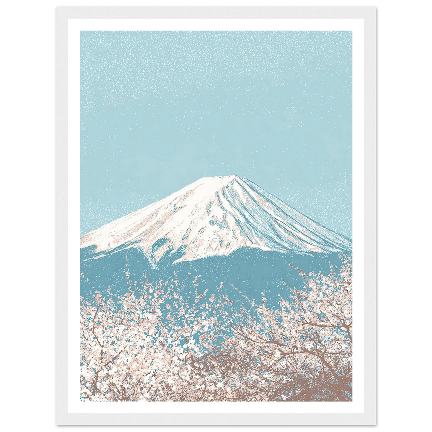 Fuji and The Sakura Veil - Framed Poster - 30x40 cm / 12x16″ - Black frame