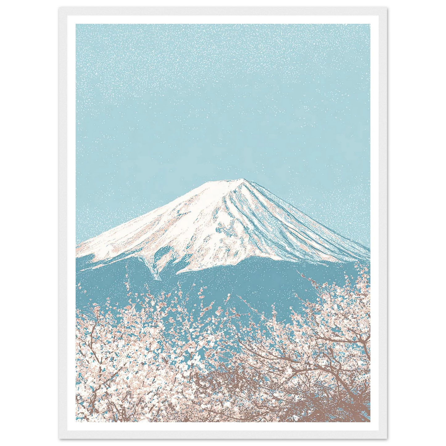 Fuji and The Sakura Veil - Framed Poster - 30x40 cm / 12x16″ - Black frame