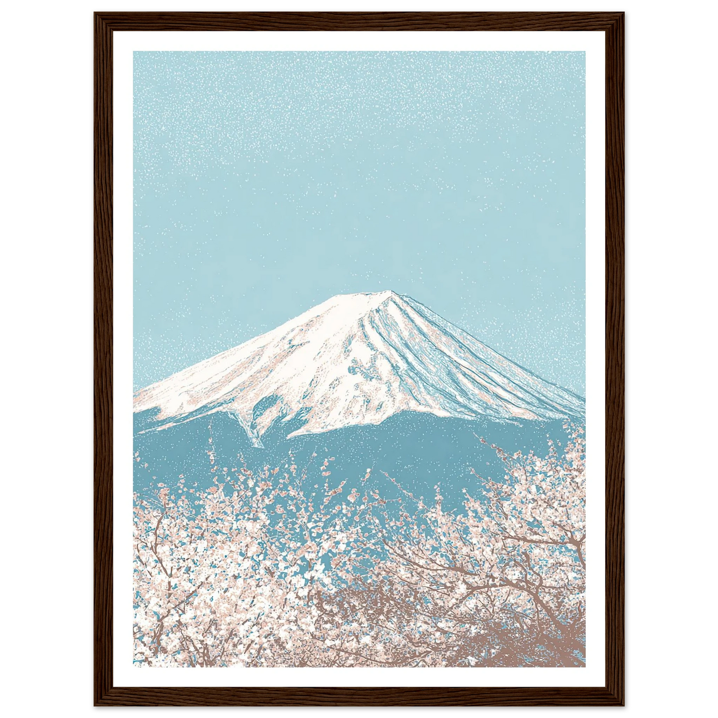 Fuji and The Sakura Veil - Framed Poster - 30x40 cm / 12x16″ - Black frame