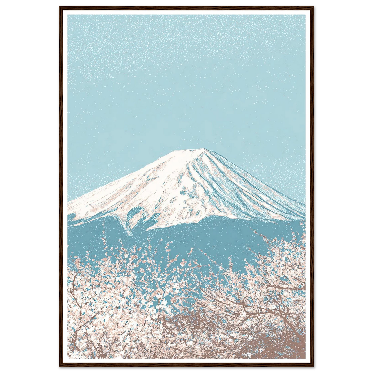 Fuji and The Sakura Veil - Framed Poster - 30x40 cm / 12x16″ - Black frame