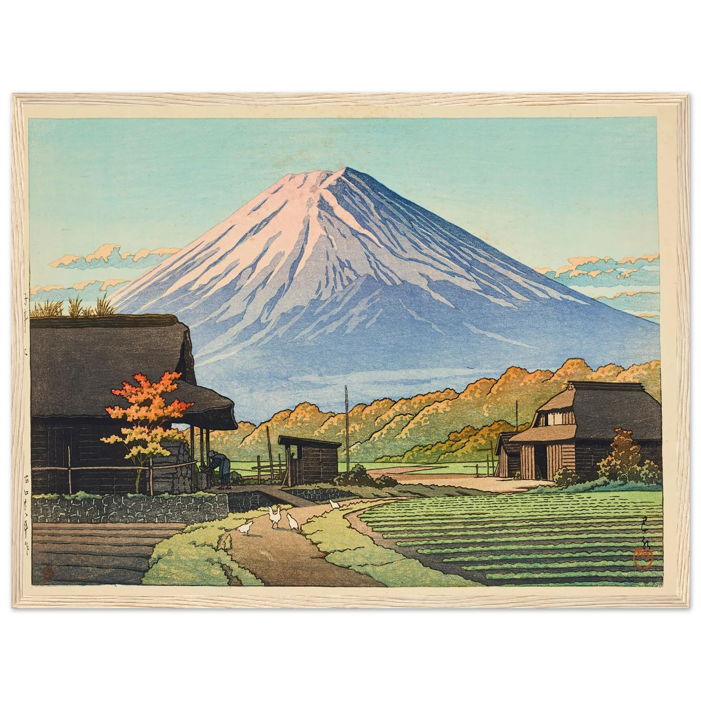 Funatsu no aki (Autumn in Funatsu) (1953) Art Print | Kawase Hasui - Framed Poster - 30x40 cm / 12x16″ - Black frame