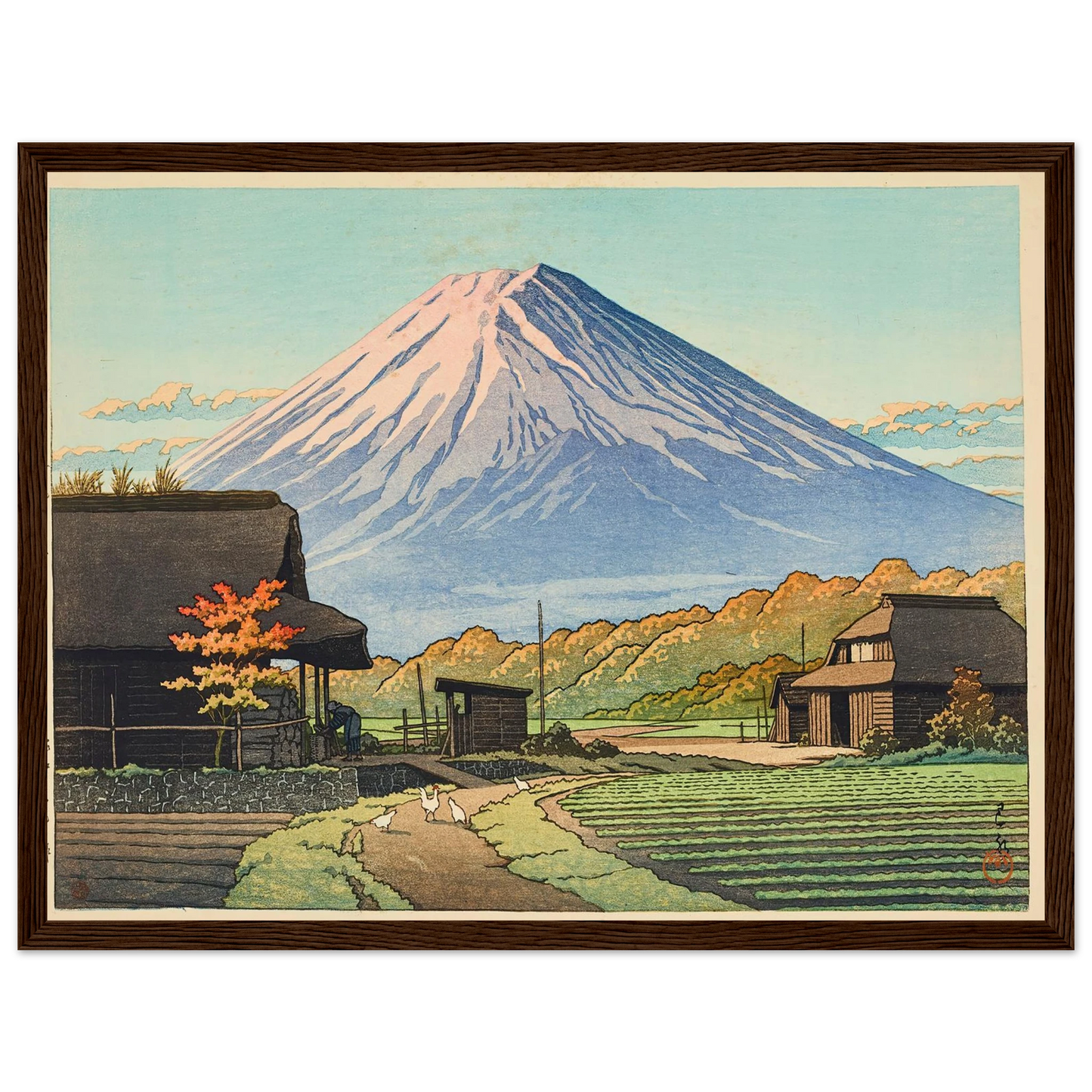 Funatsu no aki (Autumn in Funatsu) (1953) Art Print | Kawase Hasui - Framed Poster - 30x40 cm / 12x16″ - Black frame