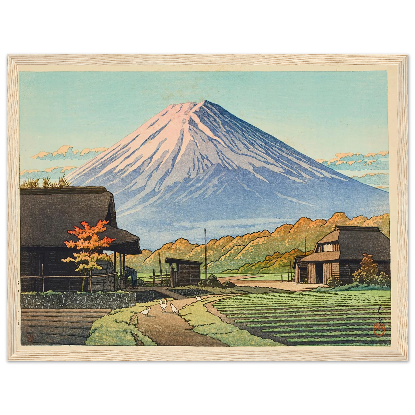 Funatsu no aki (Autumn in Funatsu) (1953) Art Print | Kawase Hasui - Framed Poster - 30x40 cm / 12x16″ - Black frame