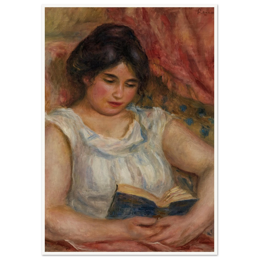 Gabrielle reading (1906) Art Print | Pierre Auguste Renoir - Framed Poster - 30x40 cm / 12x16″ - Black frame
