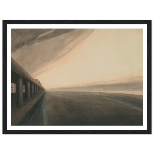 Galeries royales d’Ostende et plage, après l’orage (1907) Art Print | Leon Spilliaert - Framed Poster - 30x40 cm / 12x16″ - Black frame