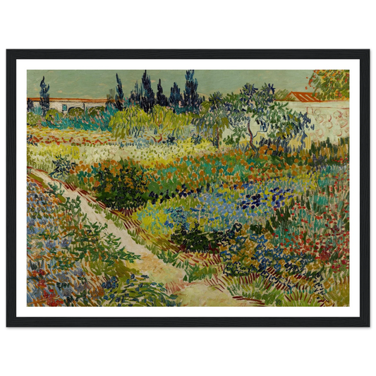 Garden at Arles Art Print | Vincent van Gogh - Framed Poster - 30x40 cm / 12x16″ - Black frame