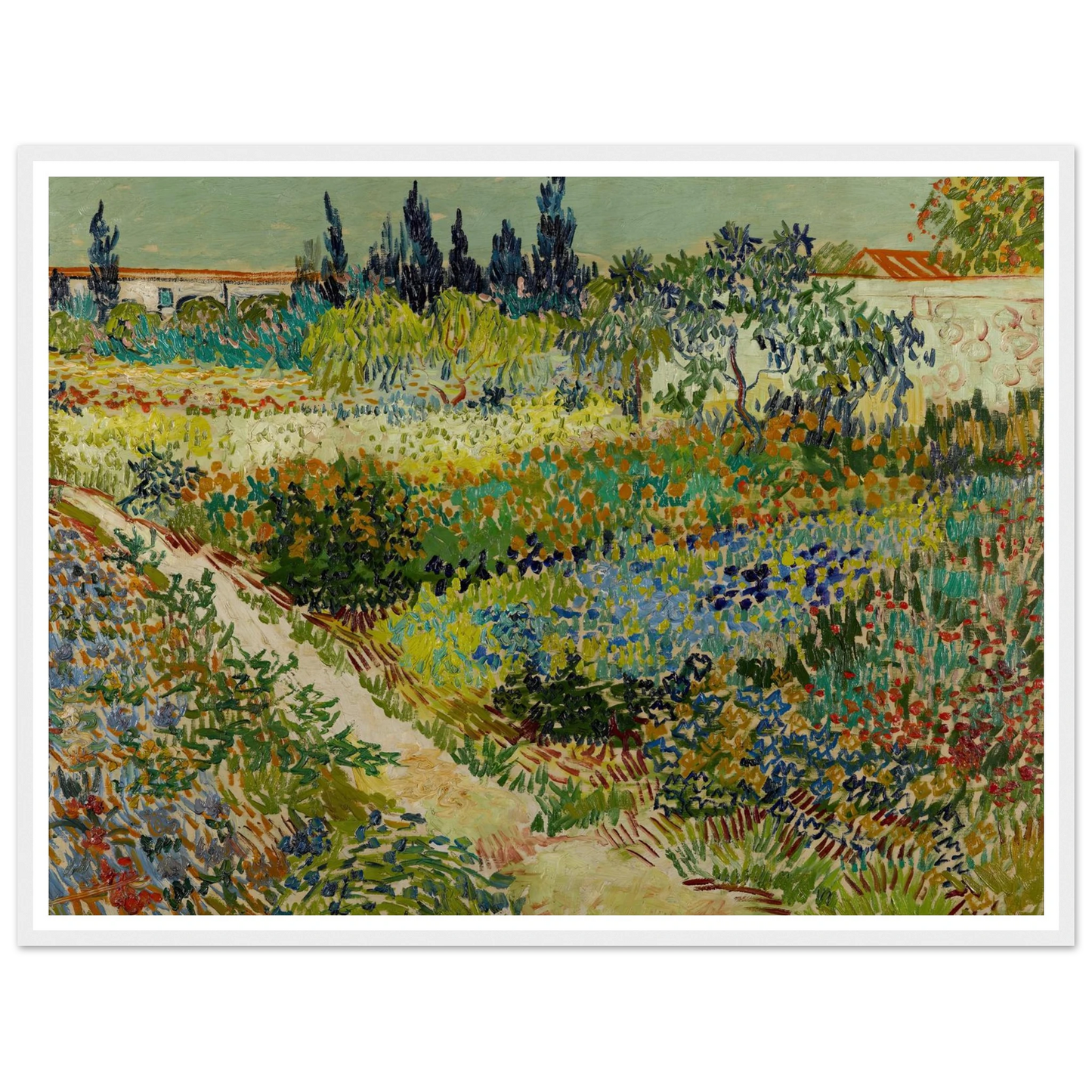 Garden at Arles Art Print | Vincent van Gogh - Framed Poster - 30x40 cm / 12x16″ - Black frame