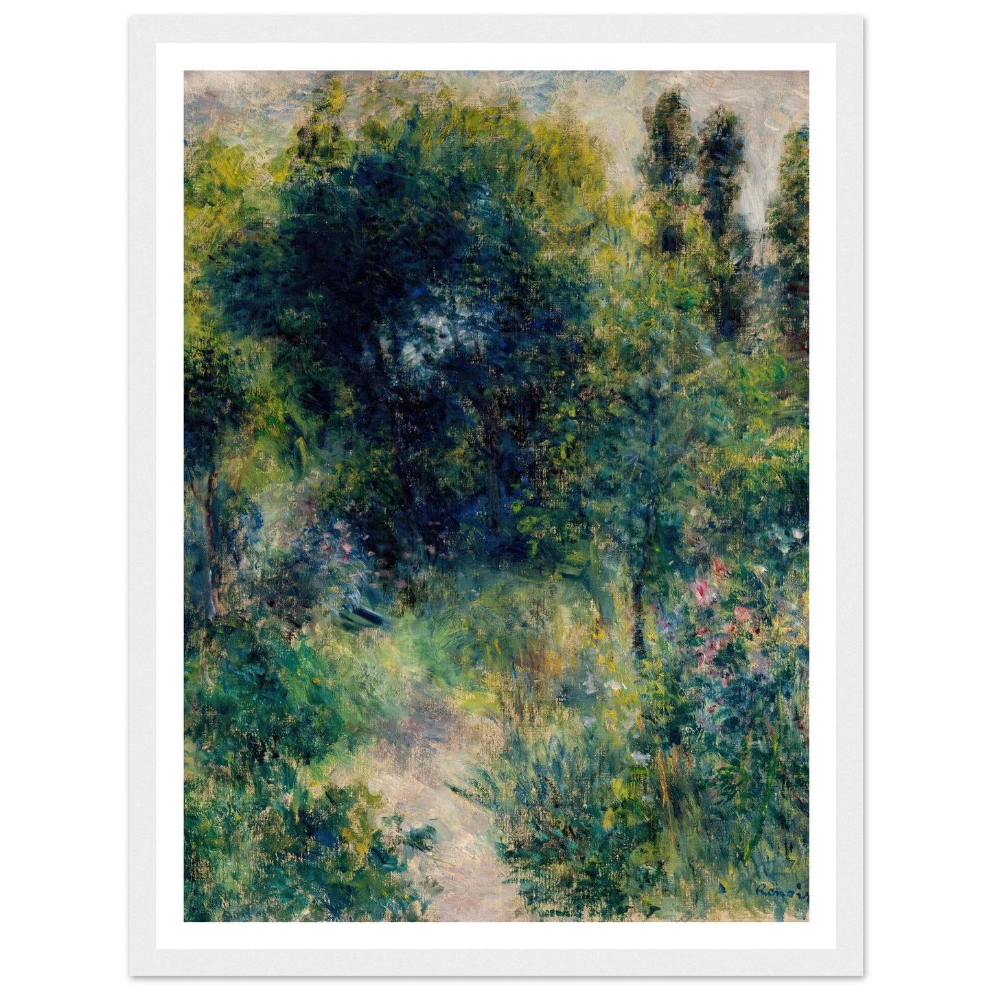 Garden (circa 1877) Art Print | Pierre Auguste Renoir - Framed Poster - 30x40 cm / 12x16″ - Black frame