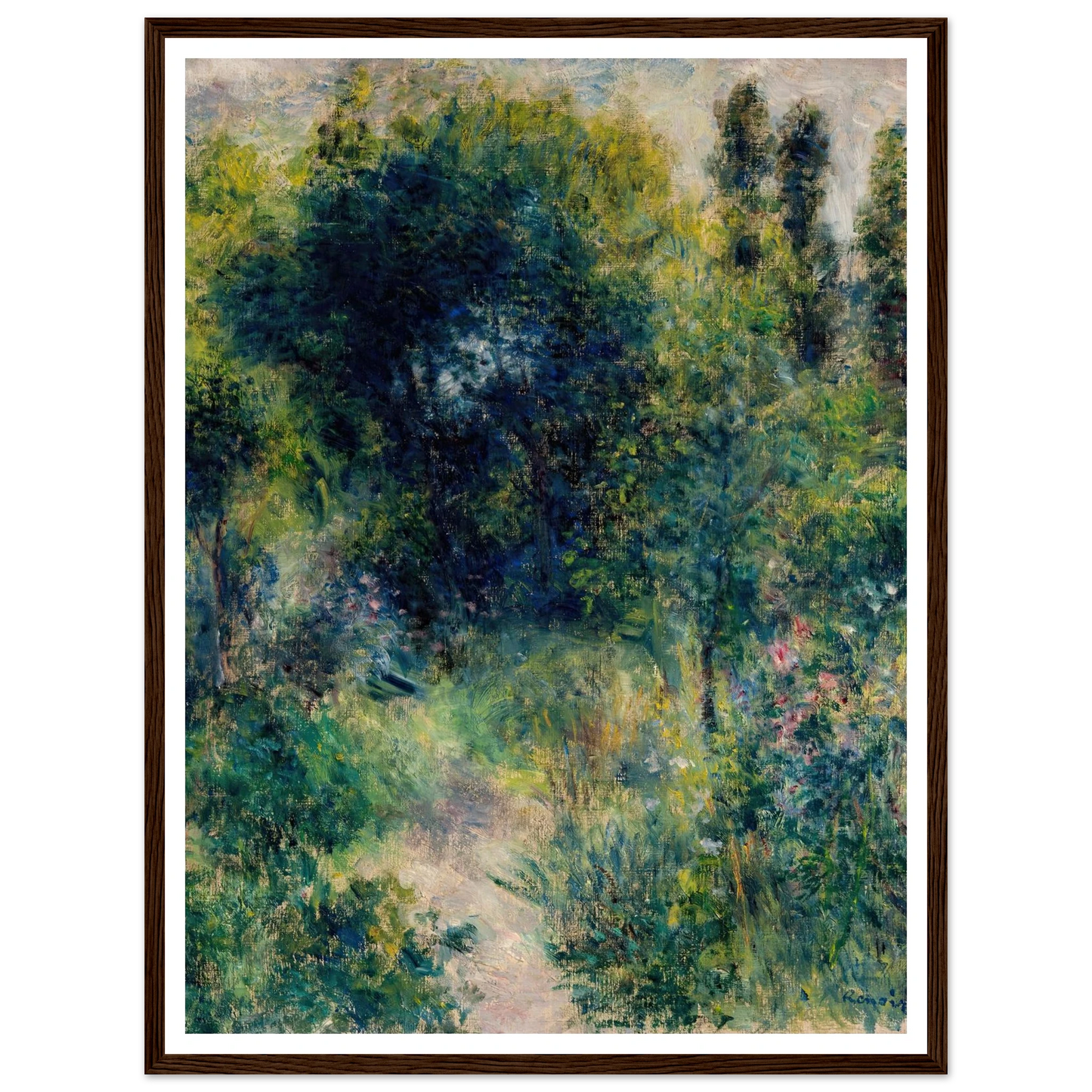 Garden (circa 1877) Art Print | Pierre Auguste Renoir - Framed Poster - 30x40 cm / 12x16″ - Black frame