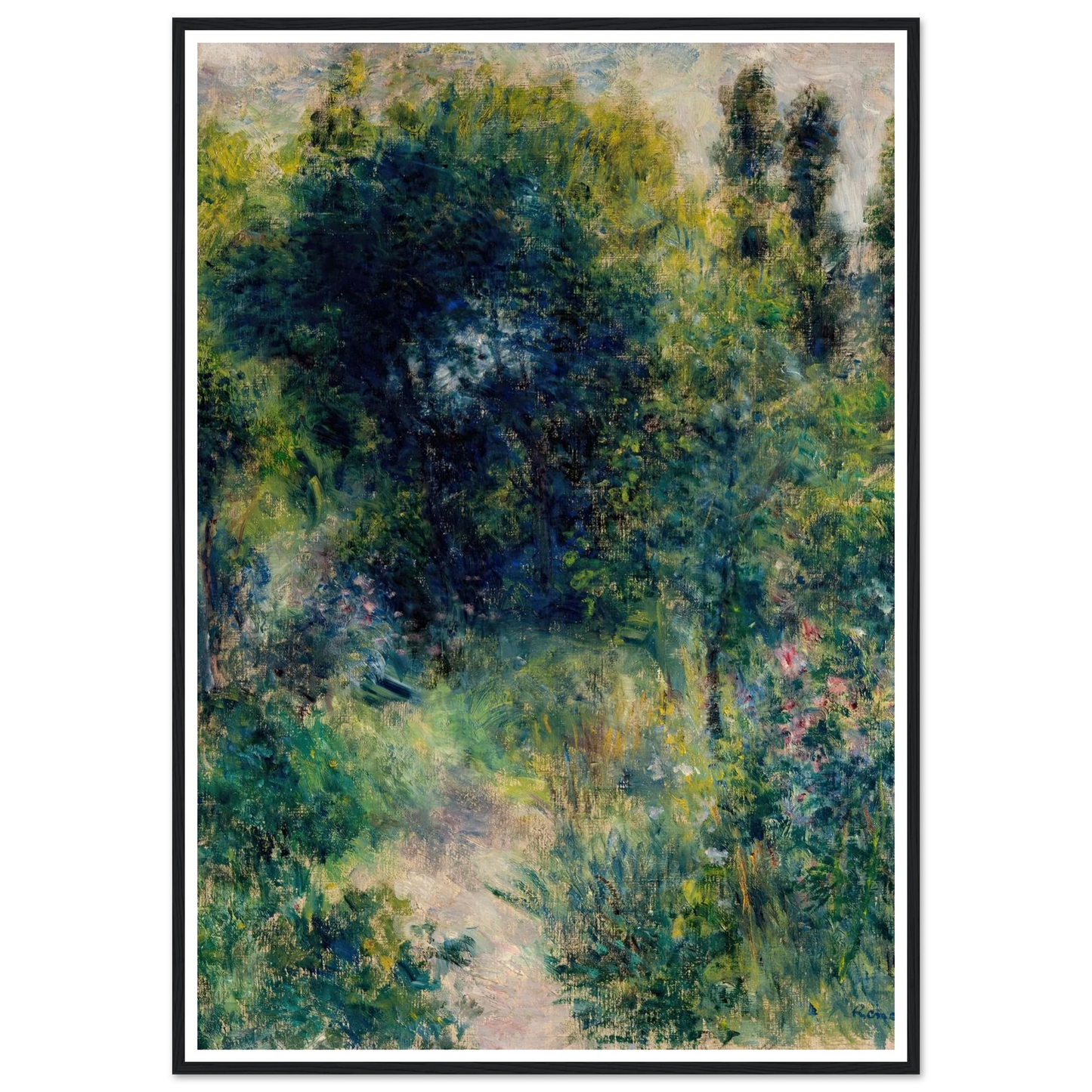 Garden (circa 1877) Art Print | Pierre Auguste Renoir - Framed Poster - 30x40 cm / 12x16″ - Black frame