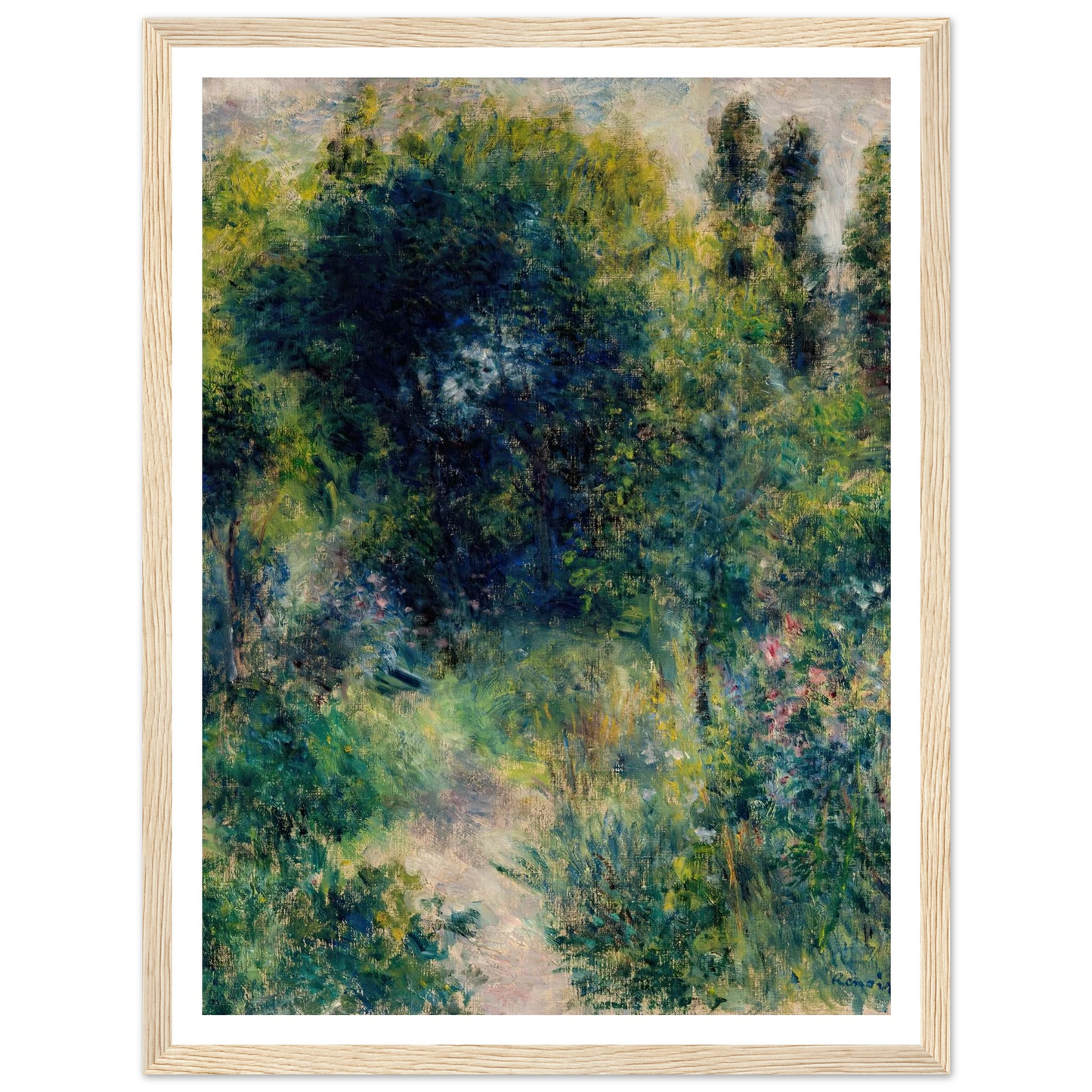 Garden (circa 1877) Art Print | Pierre Auguste Renoir - Framed Poster - 30x40 cm / 12x16″ - Black frame