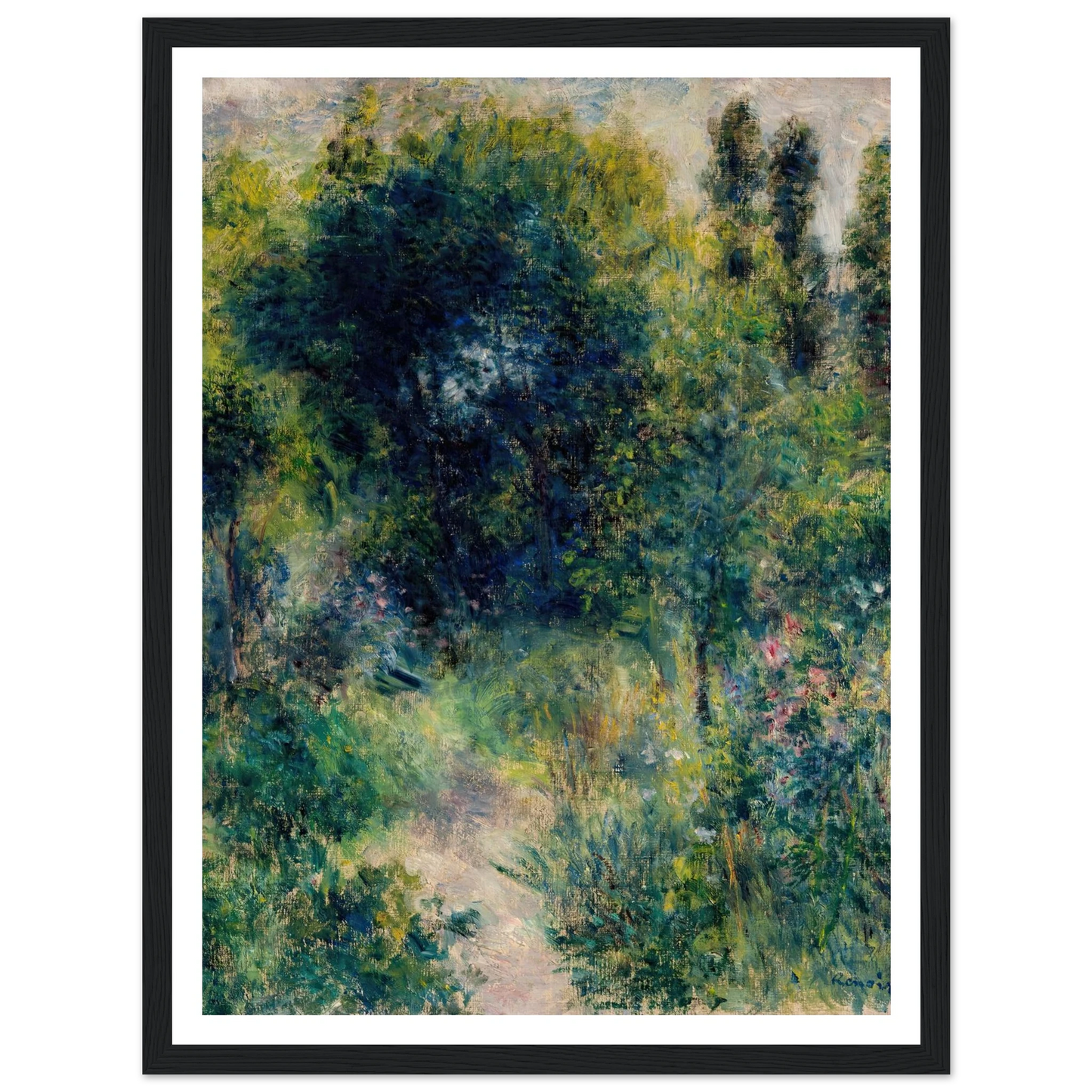 Garden (circa 1877) Art Print | Pierre Auguste Renoir - Framed Poster - 30x40 cm / 12x16″ - Black frame