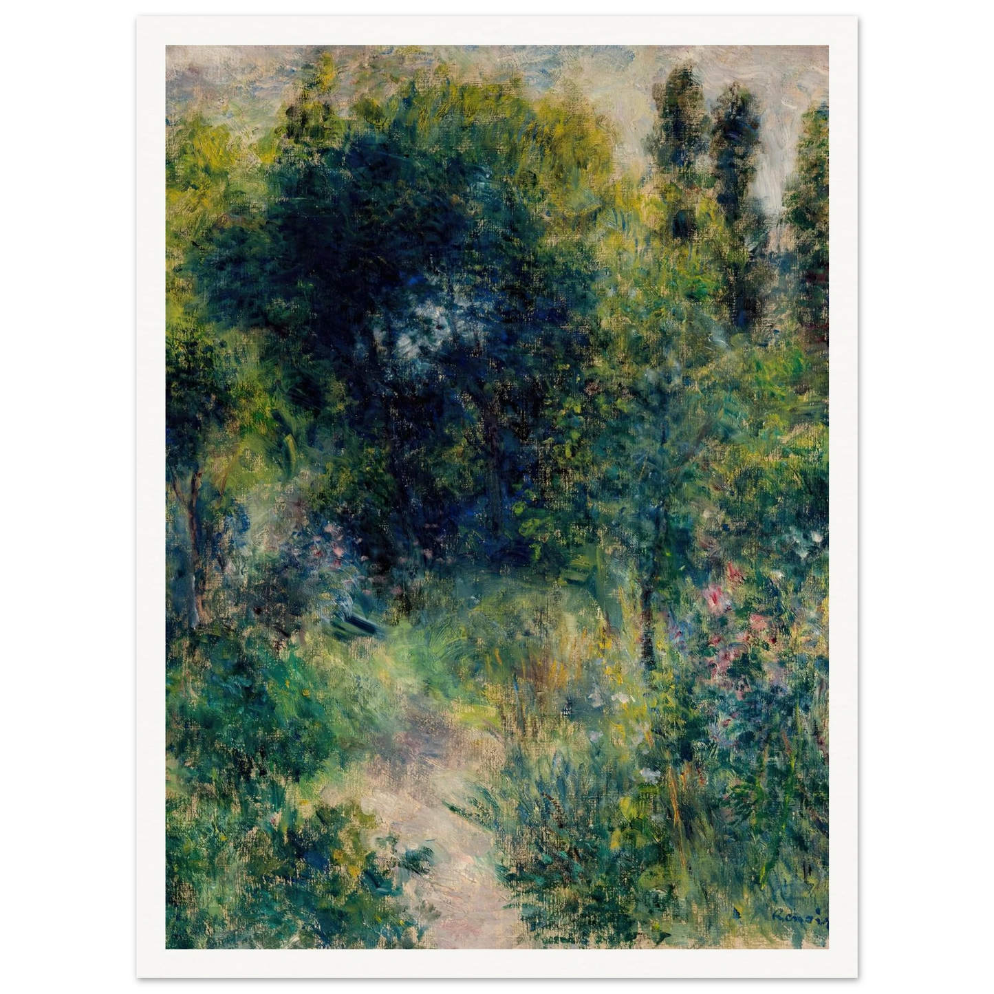 Garden (circa 1877) Art Print | Pierre Auguste Renoir - Framed Poster - 30x40 cm / 12x16″ - Black frame