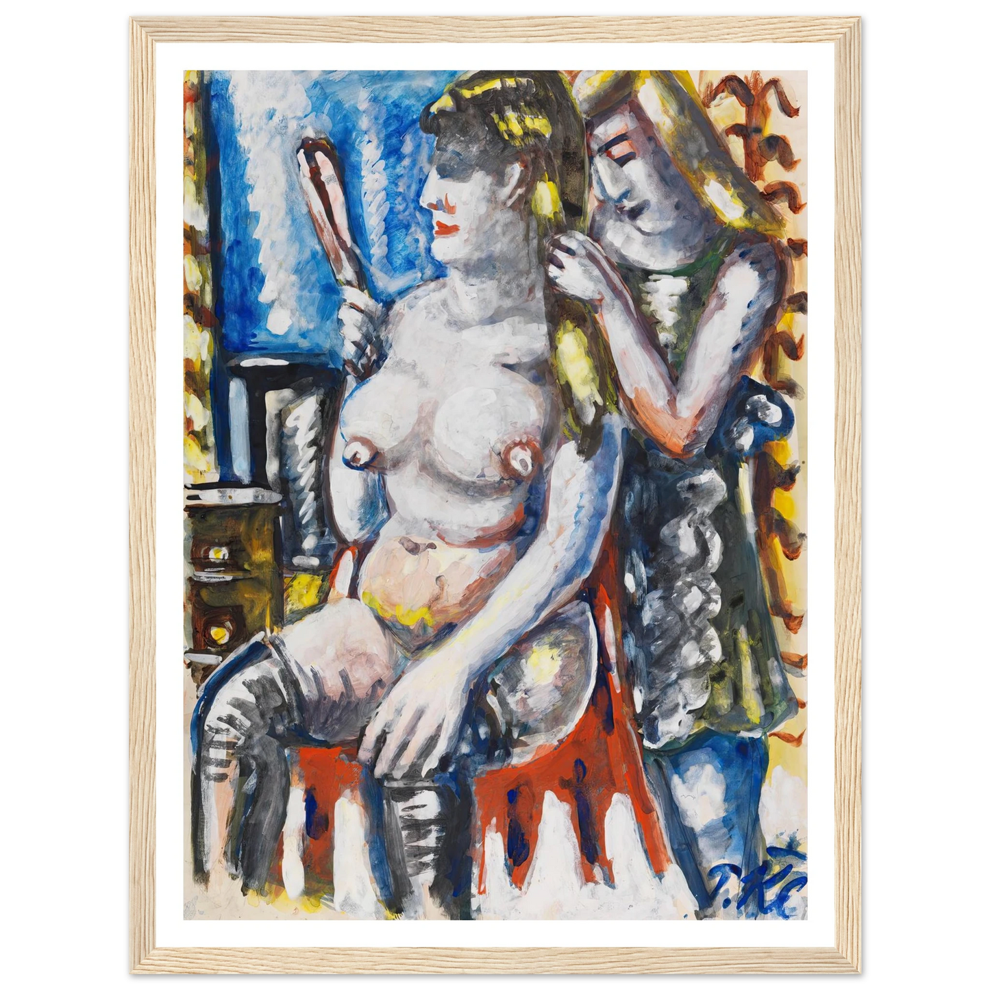 Garderobe (1947) Art Print | Paul Kleinschmidt - Framed Poster - 30x40 cm / 12x16″ - Black frame