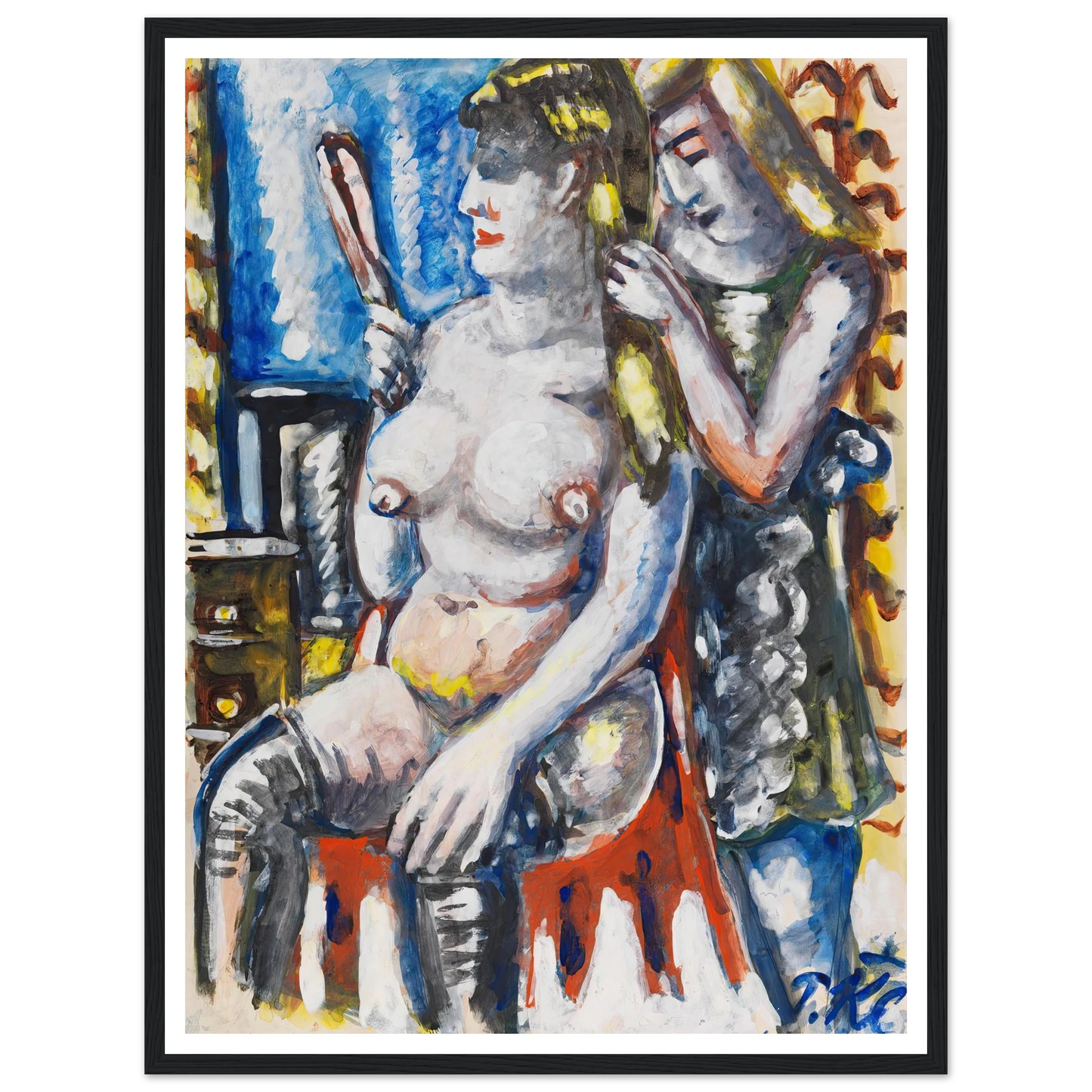 Garderobe (1947) Art Print | Paul Kleinschmidt - Framed Poster - 30x40 cm / 12x16″ - Black frame