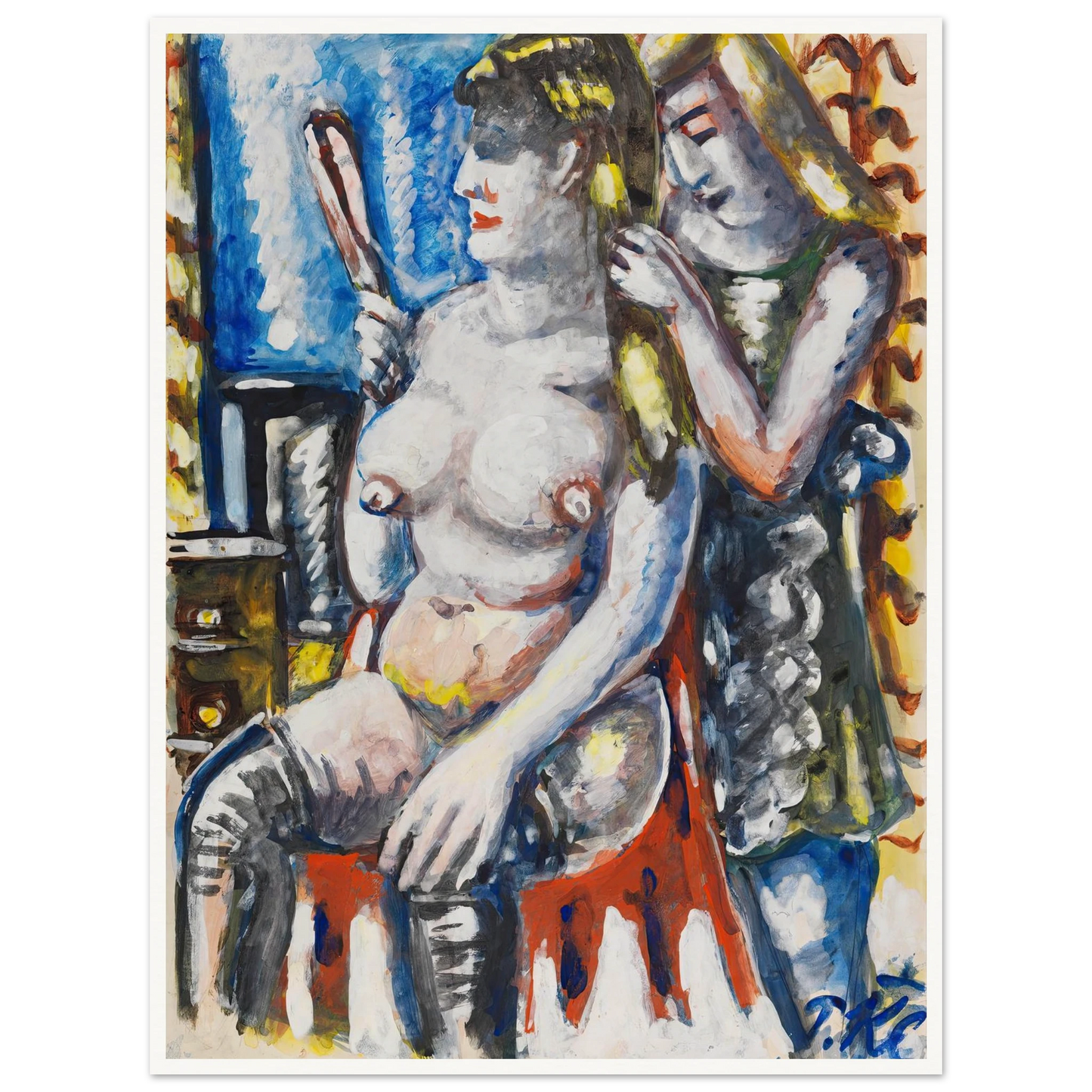 Garderobe (1947) Art Print | Paul Kleinschmidt - Framed Poster - 30x40 cm / 12x16″ - Black frame