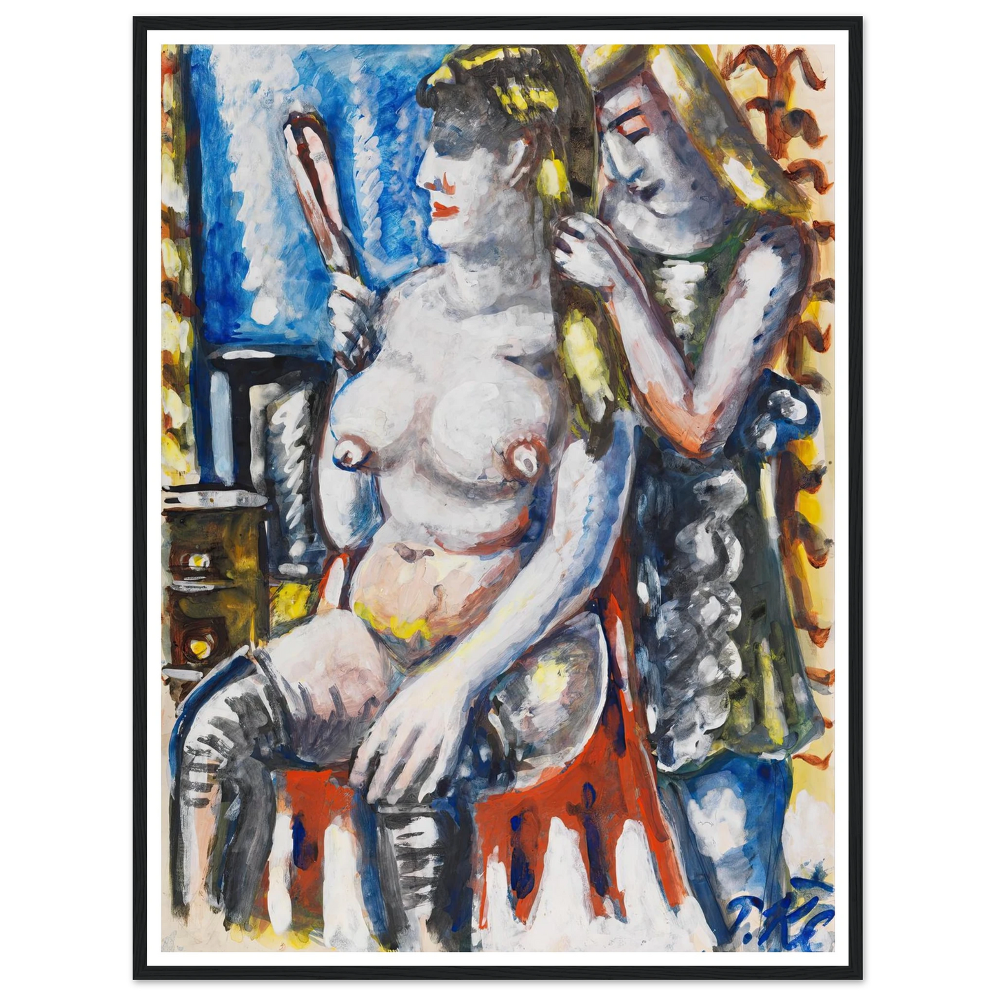 Garderobe (1947) Art Print | Paul Kleinschmidt - Framed Poster - 30x40 cm / 12x16″ - Black frame