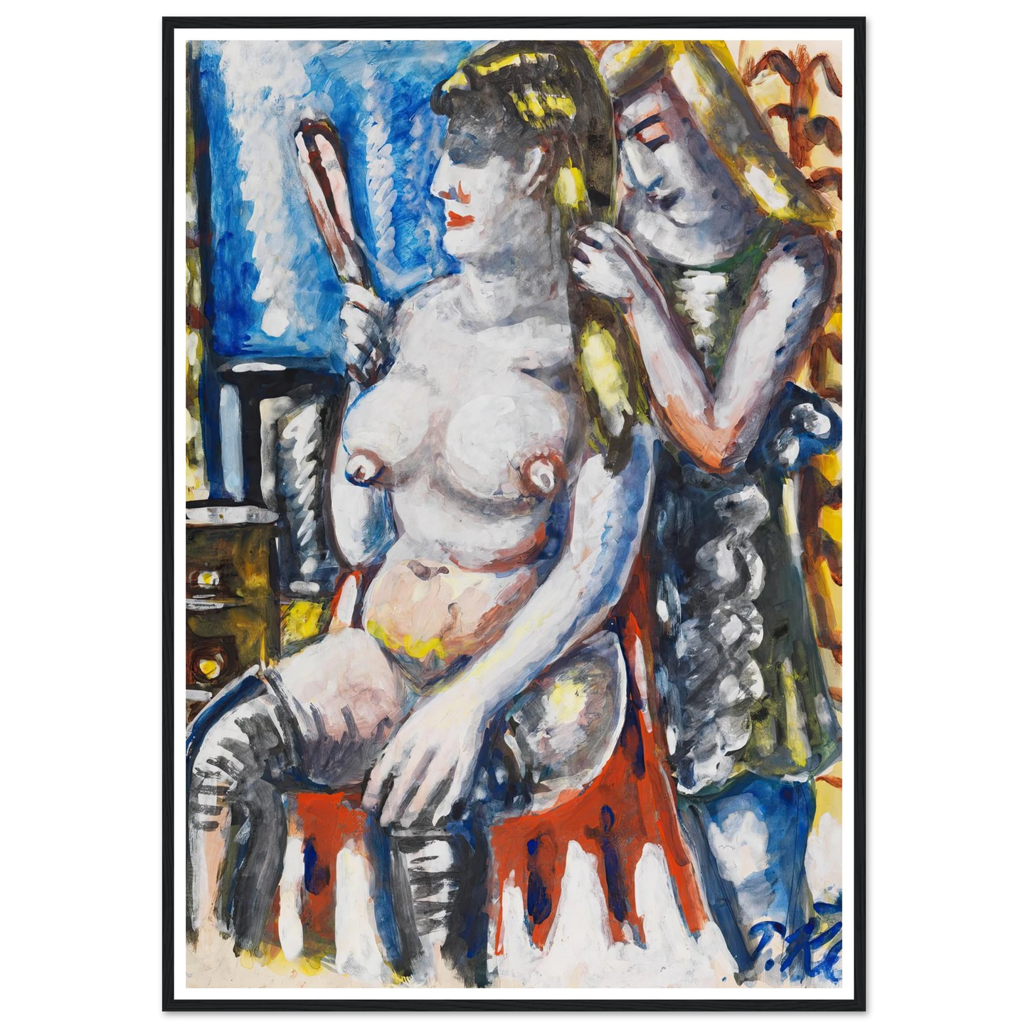 Garderobe (1947) Art Print | Paul Kleinschmidt - Framed Poster - 30x40 cm / 12x16″ - Black frame