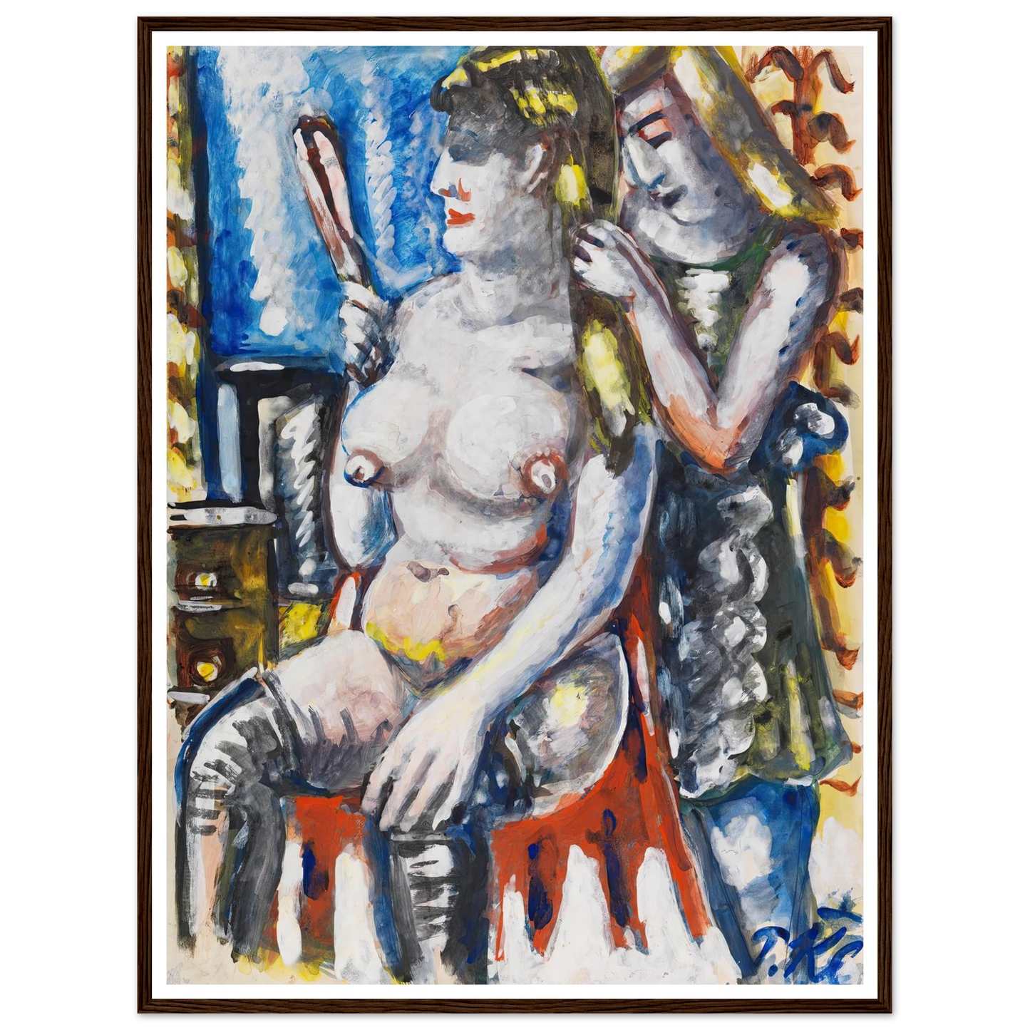 Garderobe (1947) Art Print | Paul Kleinschmidt - Framed Poster - 30x40 cm / 12x16″ - Black frame