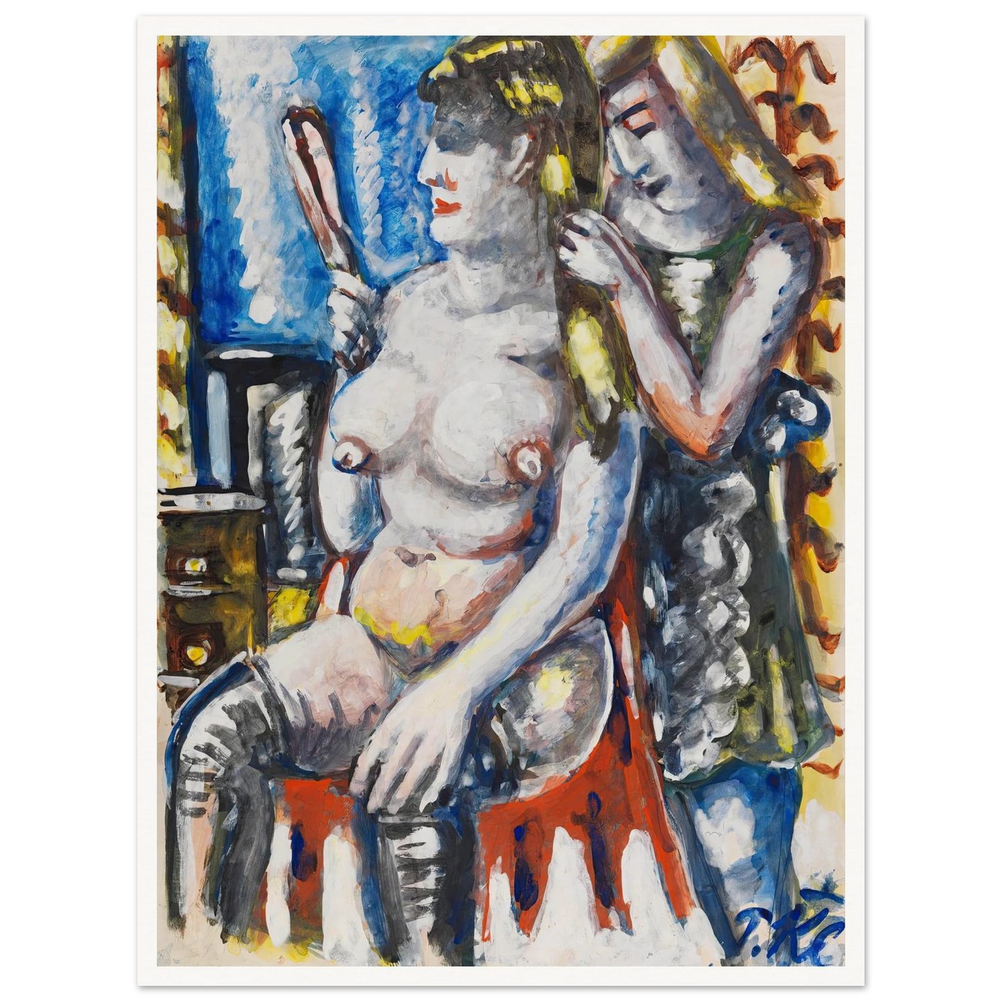 Garderobe (1947) Art Print | Paul Kleinschmidt - Framed Poster - 30x40 cm / 12x16″ - Black frame