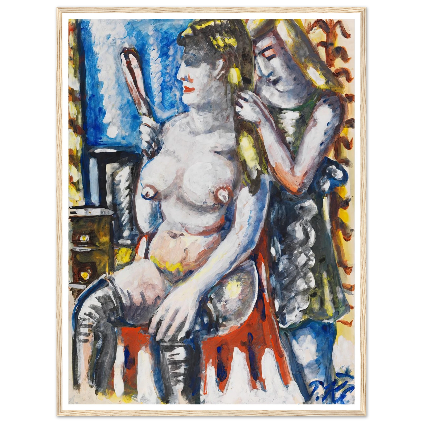 Garderobe (1947) Art Print | Paul Kleinschmidt - Framed Poster - 30x40 cm / 12x16″ - Black frame