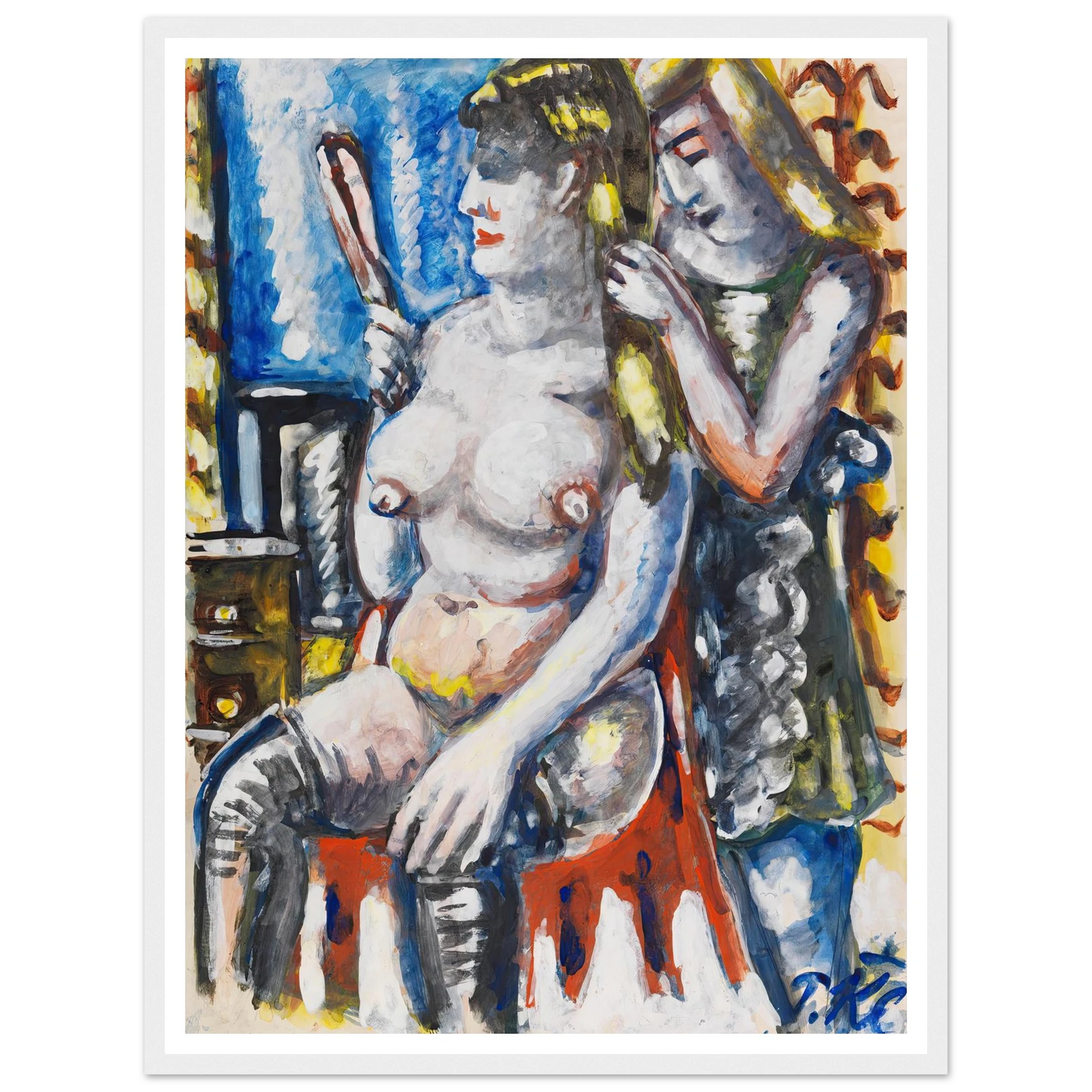 Garderobe (1947) Art Print | Paul Kleinschmidt - Framed Poster - 30x40 cm / 12x16″ - Black frame