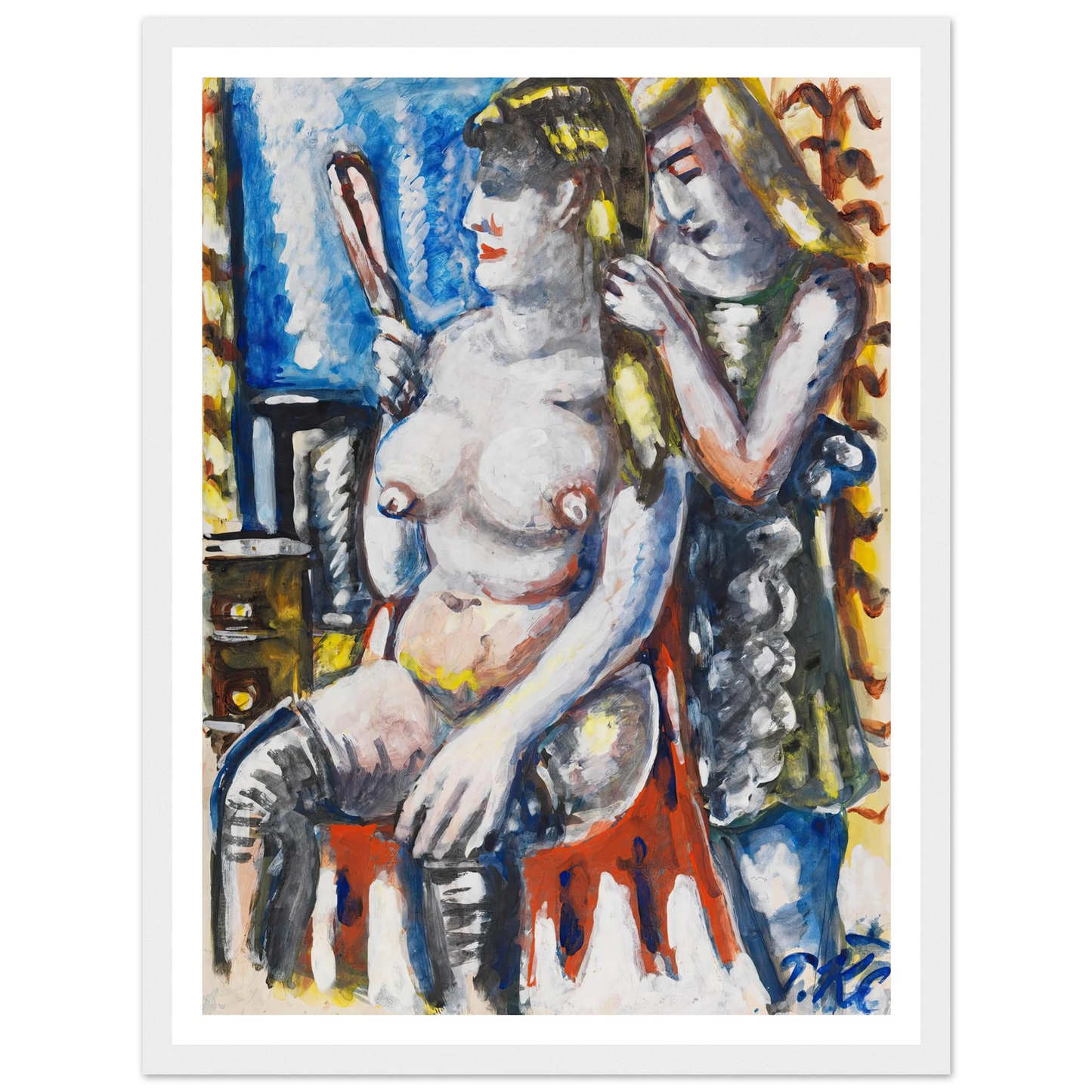 Garderobe (1947) Art Print | Paul Kleinschmidt - Framed Poster - 30x40 cm / 12x16″ - Black frame