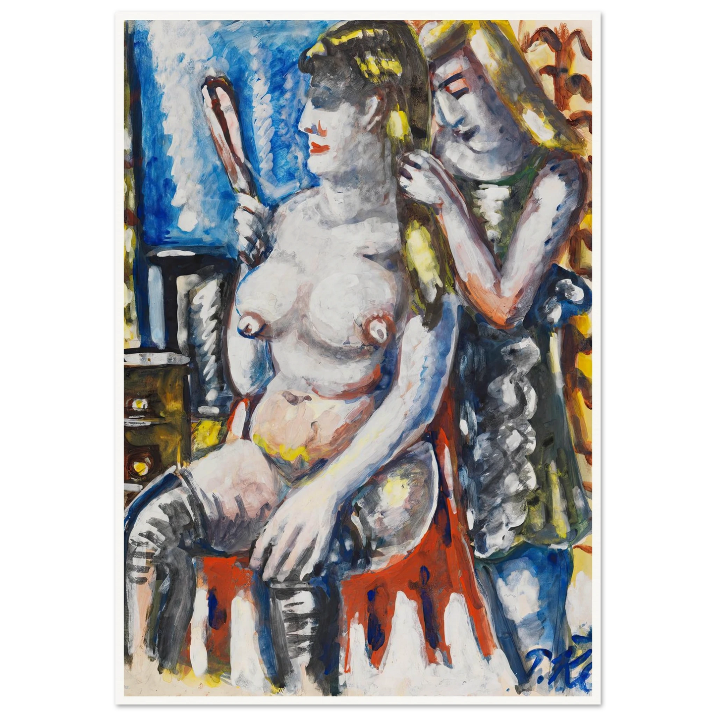 Garderobe (1947) Art Print | Paul Kleinschmidt - Framed Poster - 30x40 cm / 12x16″ - Black frame