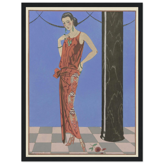 Gazette du Bon Ton. Art – Modes & Frivolités; Evening Attire (1923) Art Print | George Barbier - Framed Poster - 30x40 cm / 12x16″ - Black frame