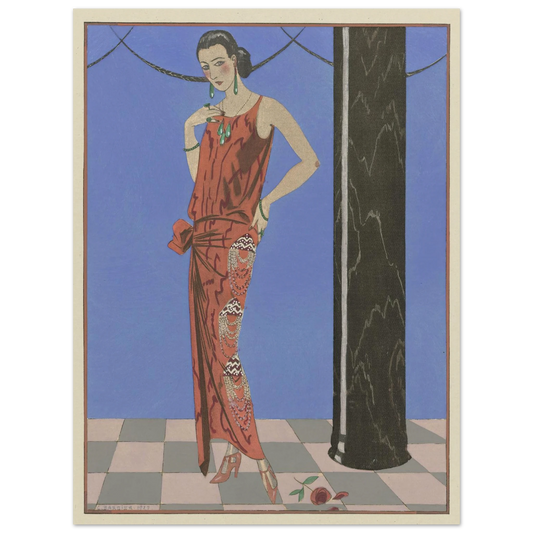 Gazette du Bon Ton. Art – Modes & Frivolités; Evening Attire (1923) Art Print | George Barbier - Framed Poster - 30x40 cm / 12x16″ - Black frame