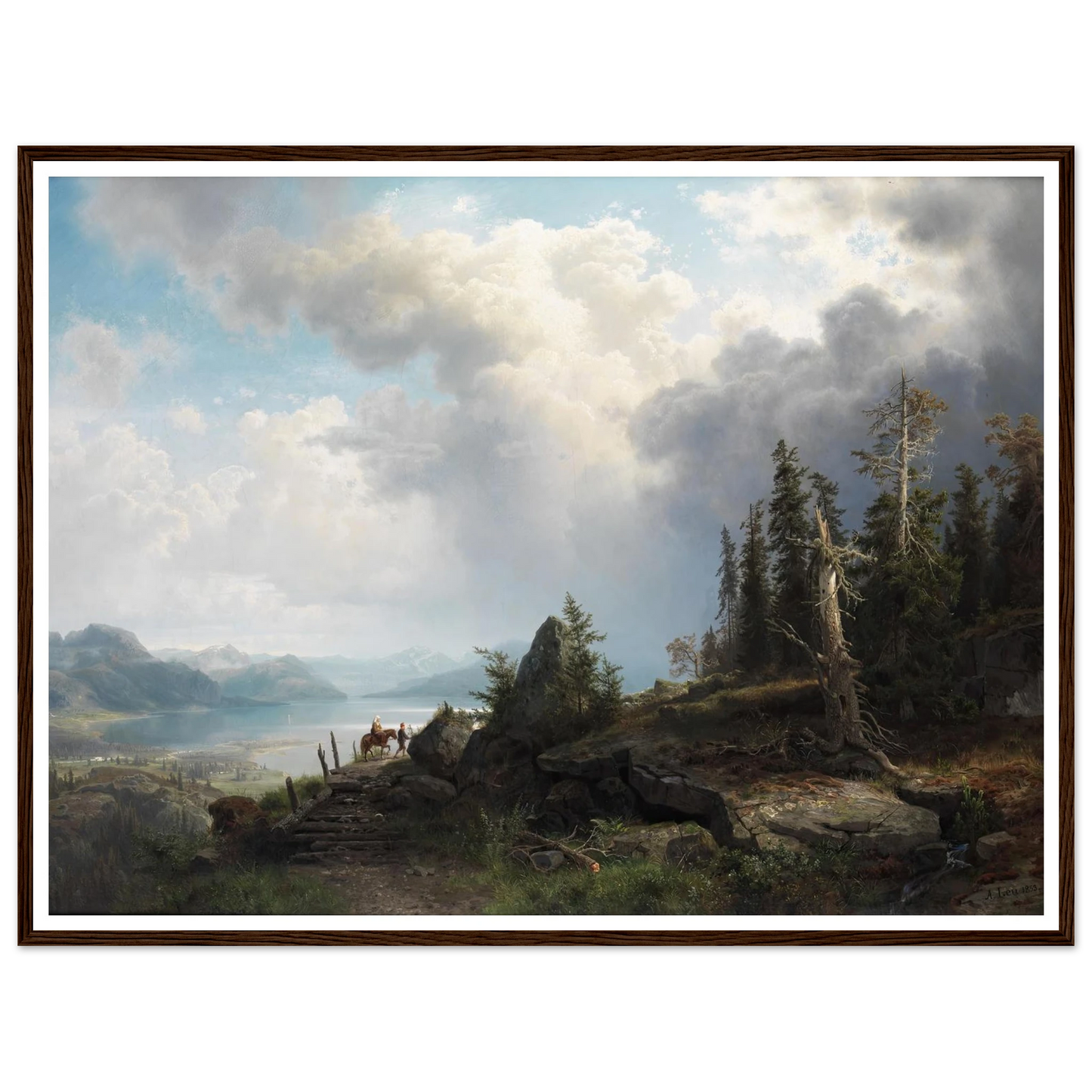 Gebirgslandschaft (1853) Art Print | August Wilhelm Leu - Framed Poster - 30x40 cm / 12x16″ - Black frame