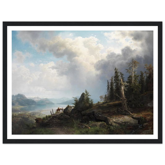 Gebirgslandschaft (1853) Art Print | August Wilhelm Leu - Framed Poster - 30x40 cm / 12x16″ - Black frame