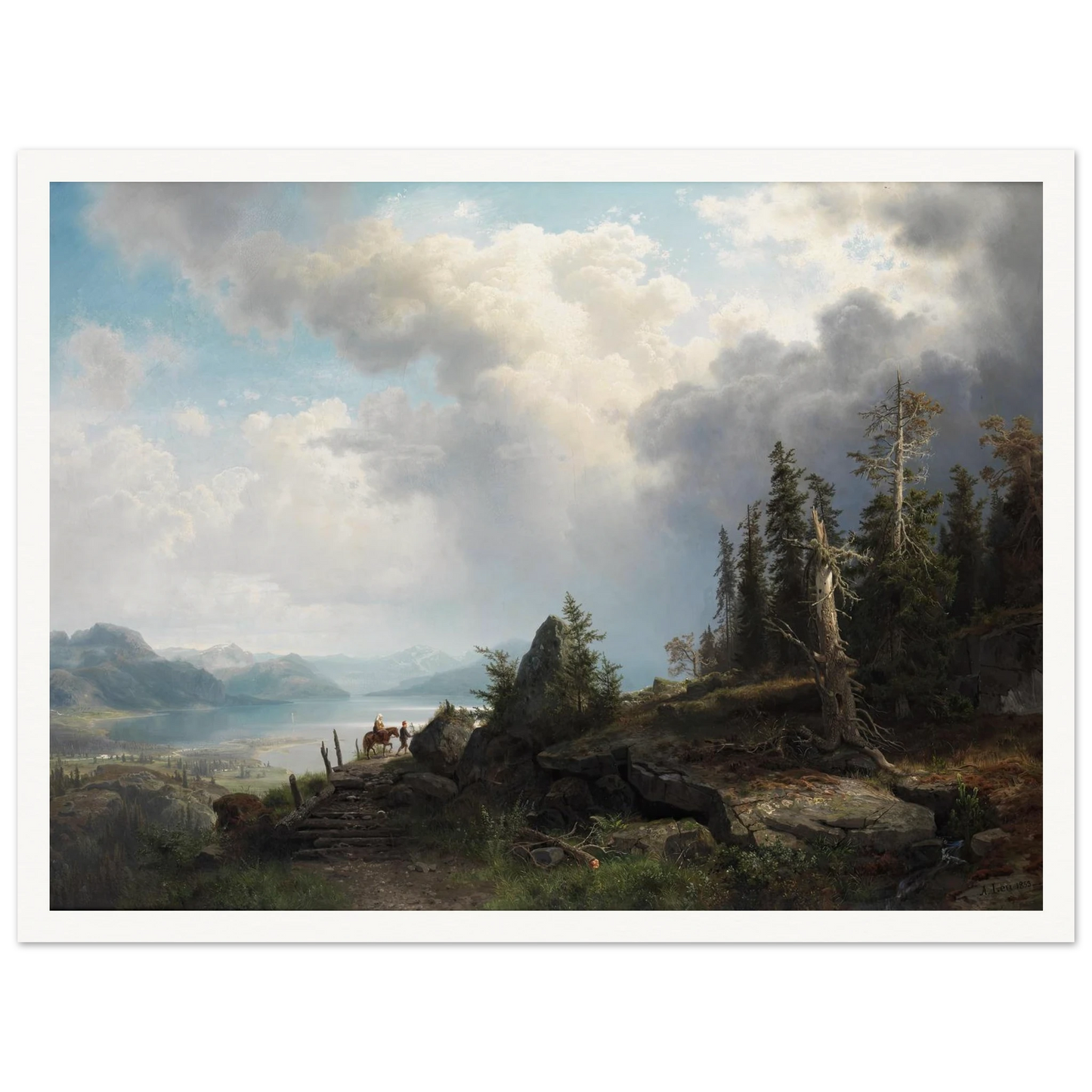 Gebirgslandschaft (1853) Art Print | August Wilhelm Leu - Framed Poster - 30x40 cm / 12x16″ - Black frame