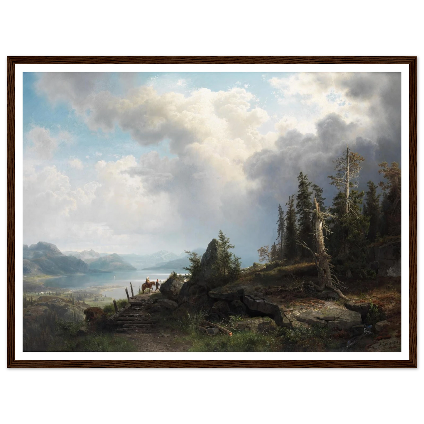 Gebirgslandschaft (1853) Art Print | August Wilhelm Leu - Framed Poster - 30x40 cm / 12x16″ - Black frame
