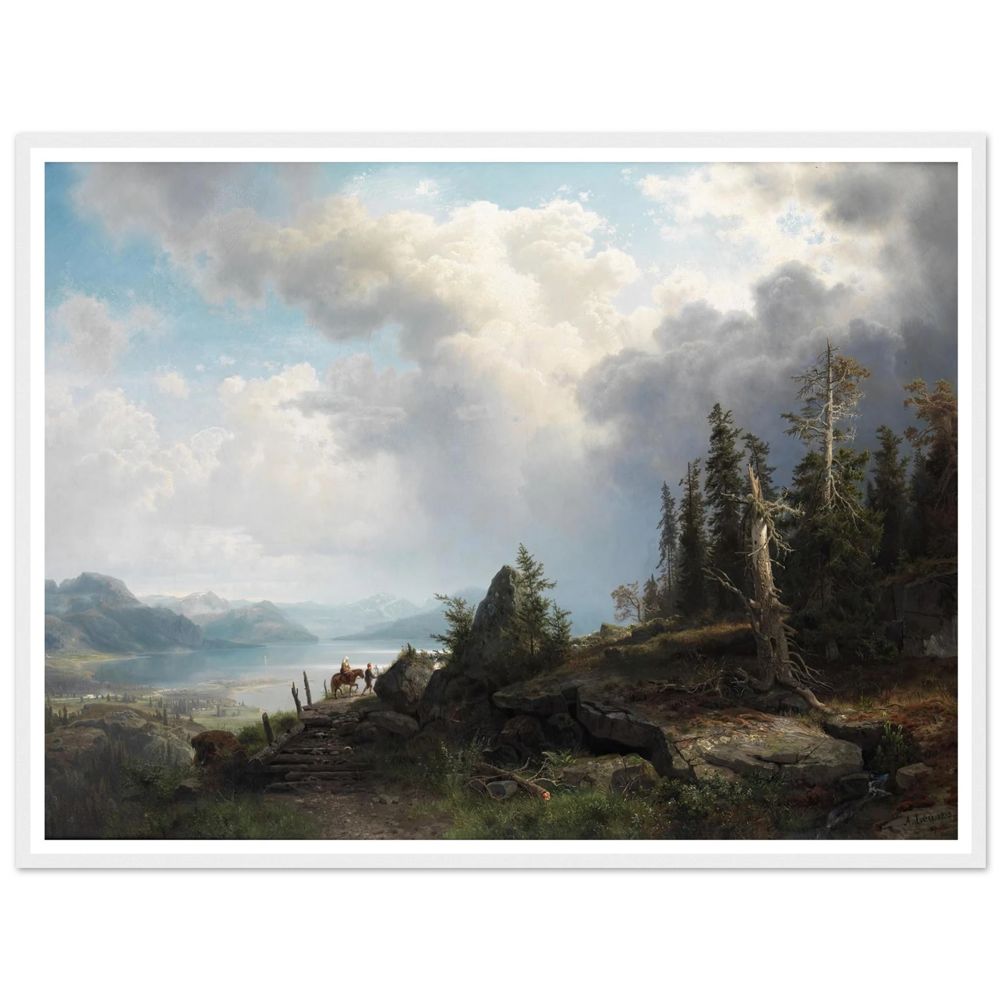 Gebirgslandschaft (1853) Art Print | August Wilhelm Leu - Framed Poster - 30x40 cm / 12x16″ - Black frame